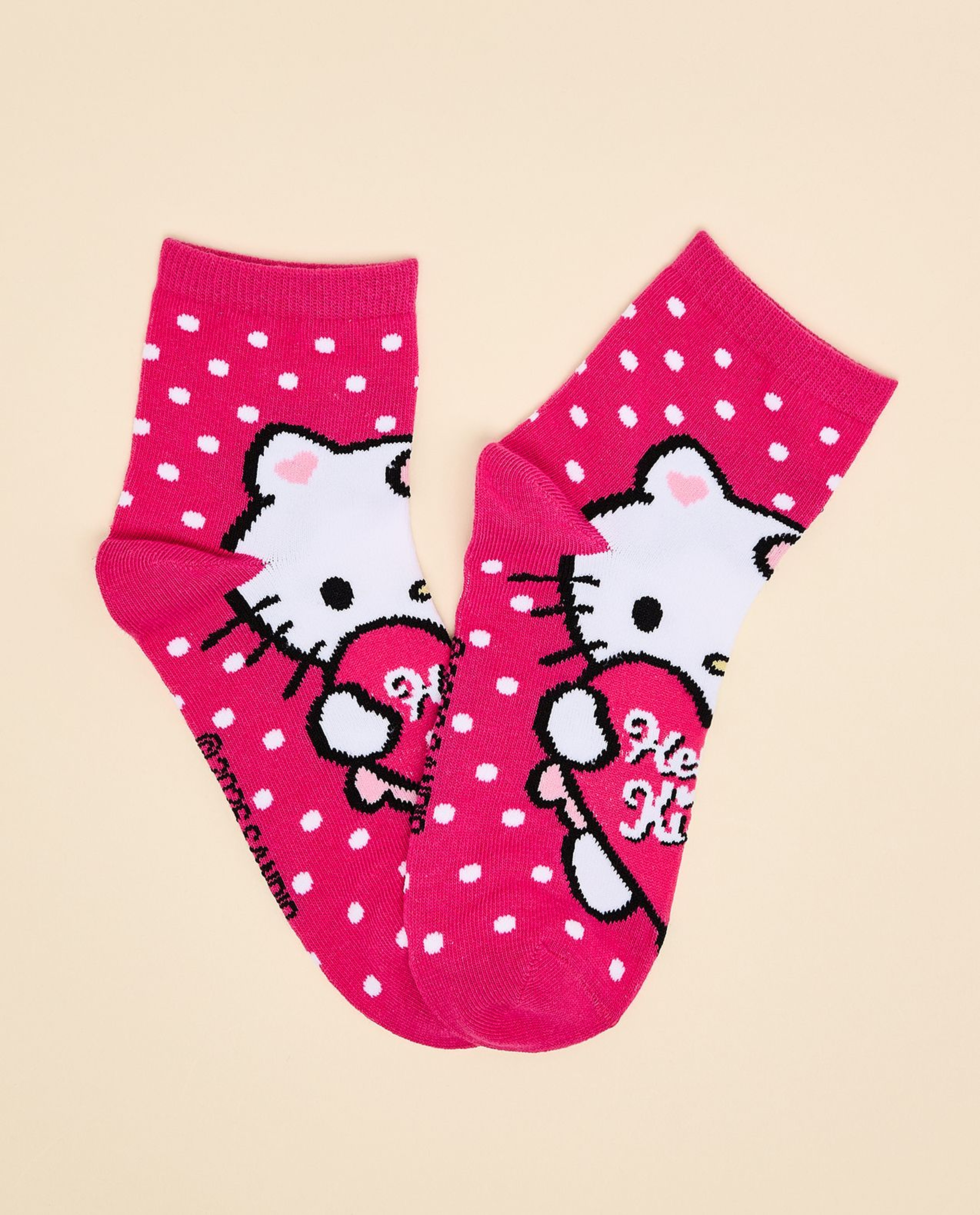 3 Pack Hello Kitty Print Ankle Socks