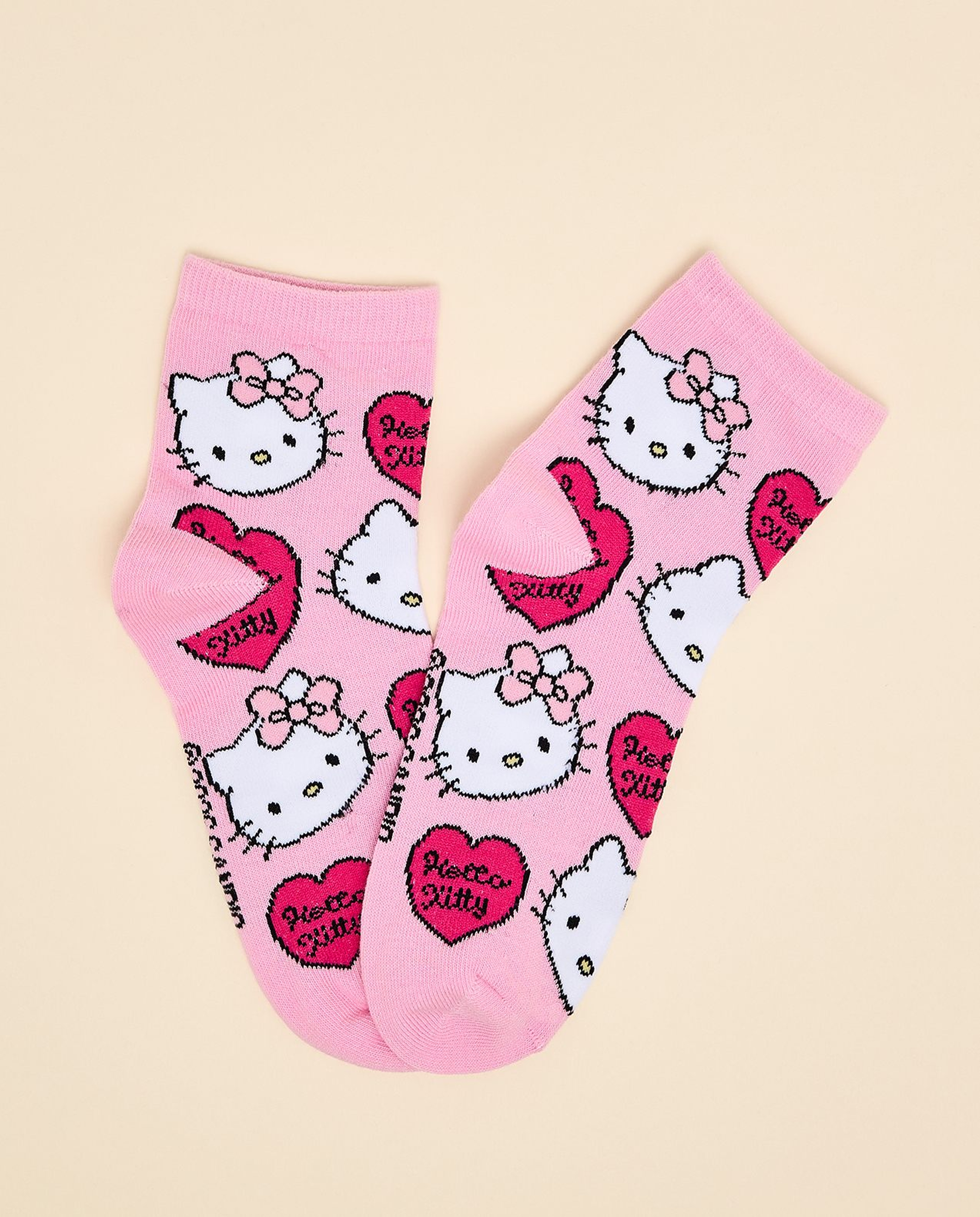 3 Pack Hello Kitty Print Ankle Socks