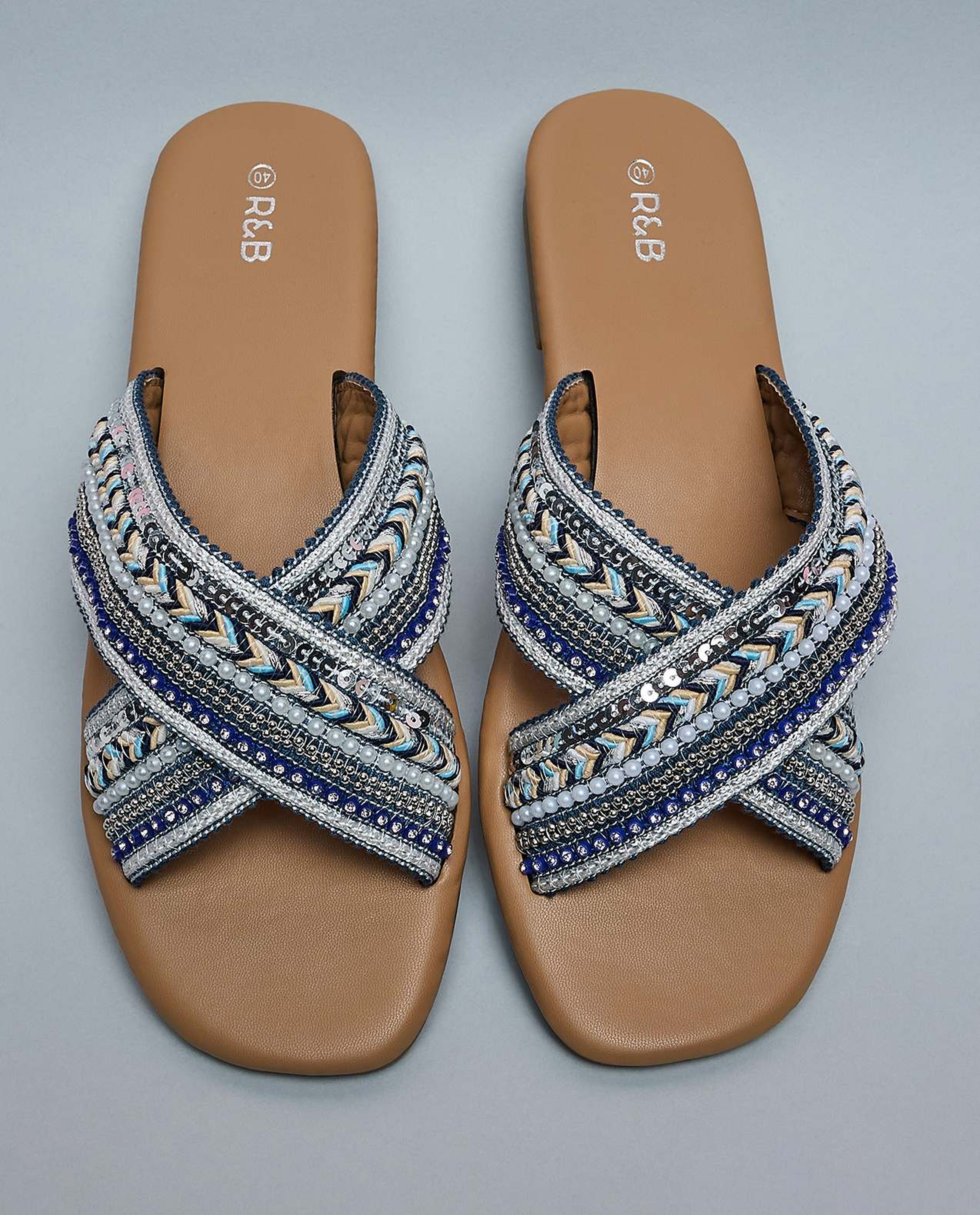 Embellished Flat Sandals
