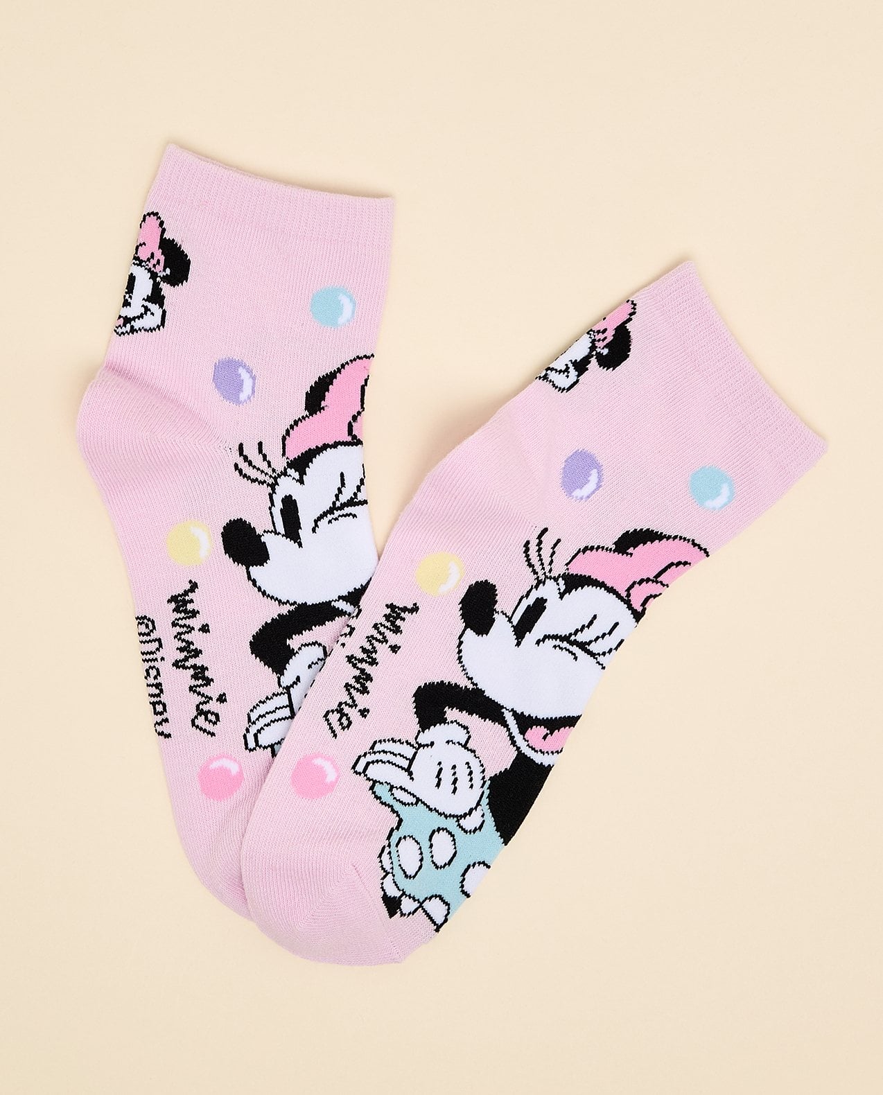 3 Pack Minnie Mouse Print Ankle Socks