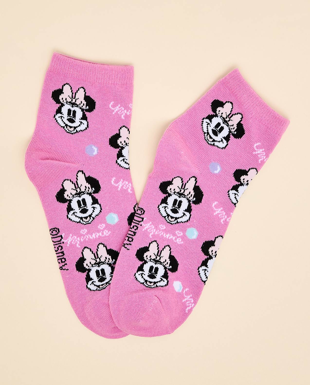 3 Pack Minnie Mouse Print Ankle Socks