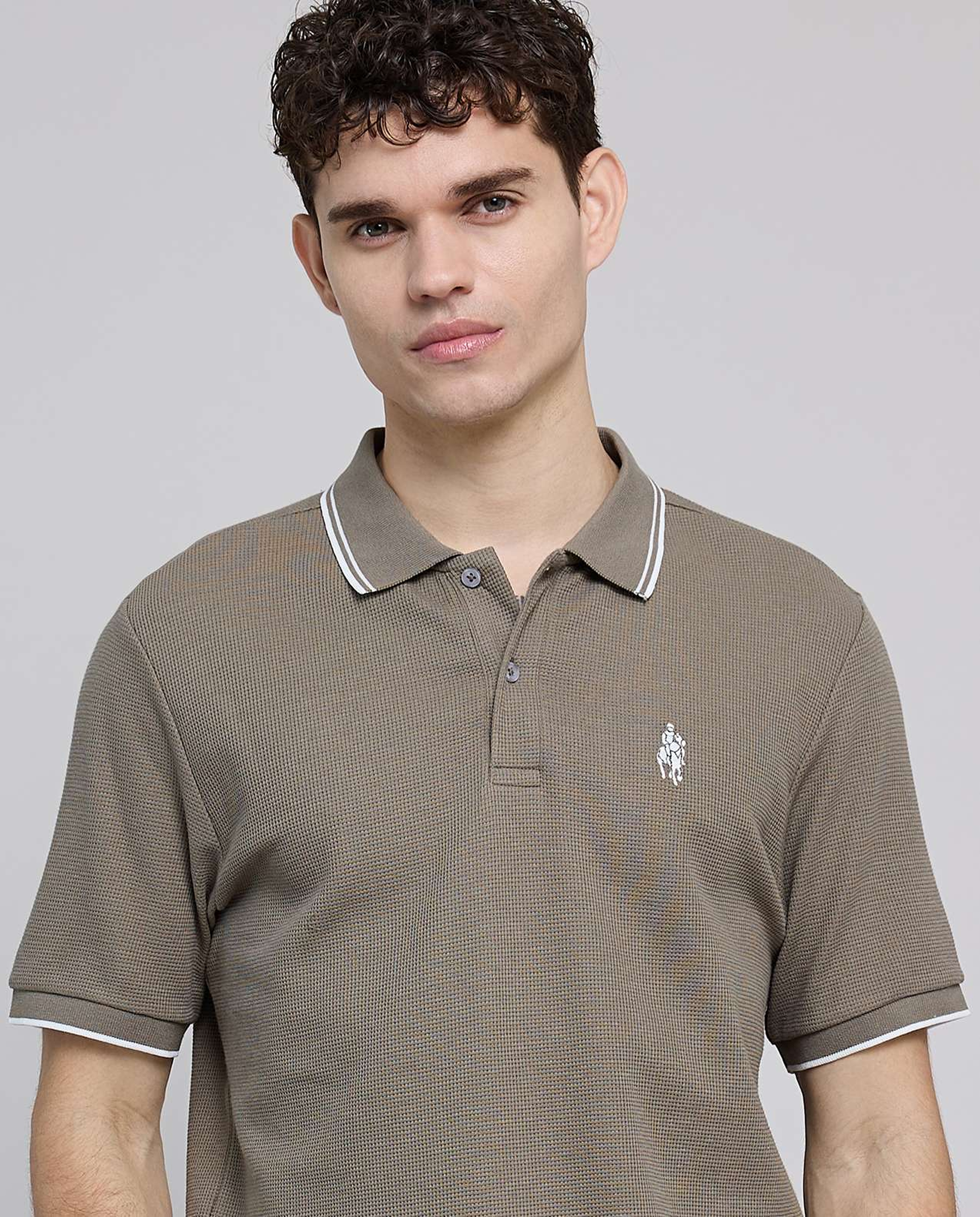 Logo Embroidered Polo T-Shirt with Short Sleeves