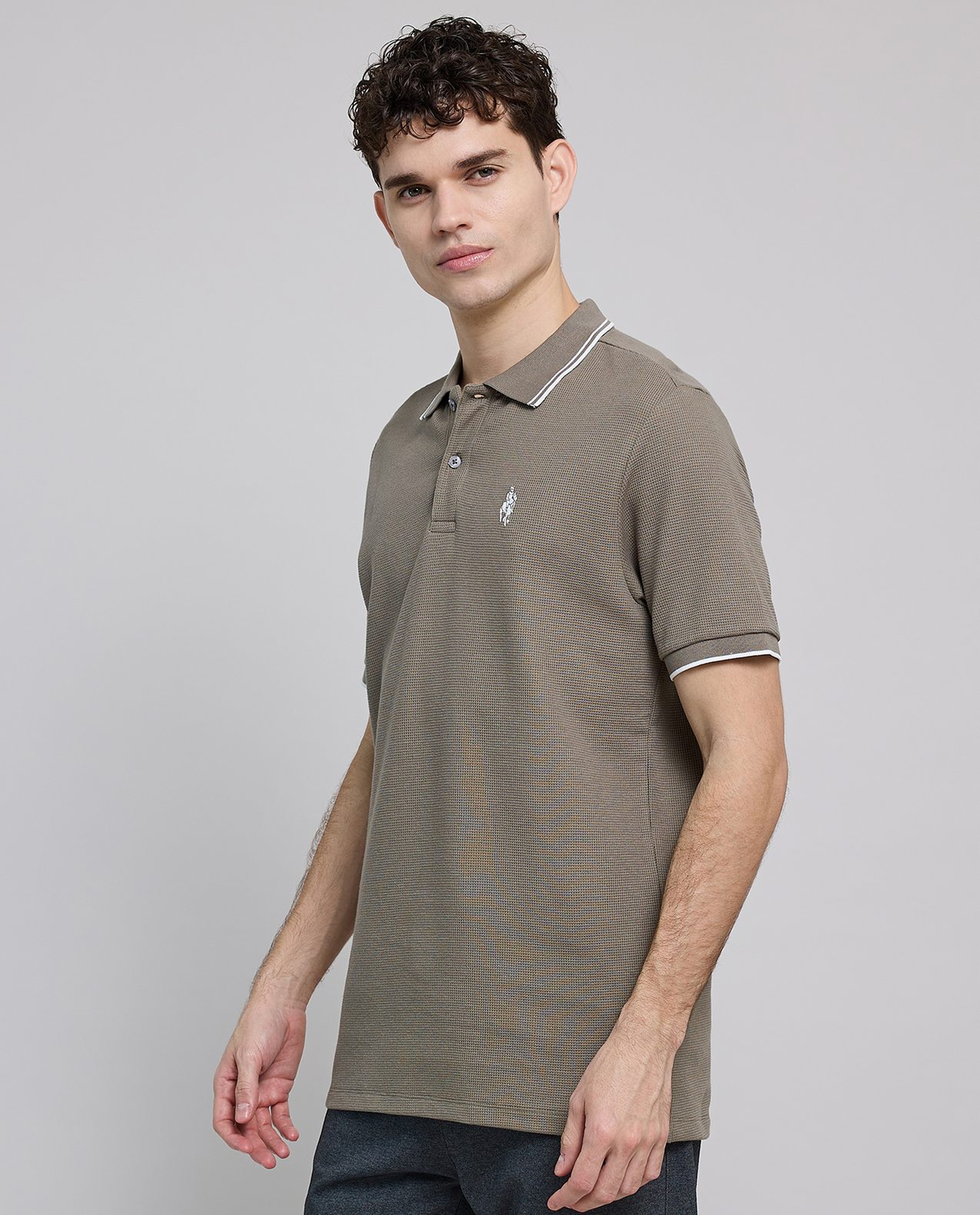 Logo Embroidered Polo T-Shirt with Short Sleeves
