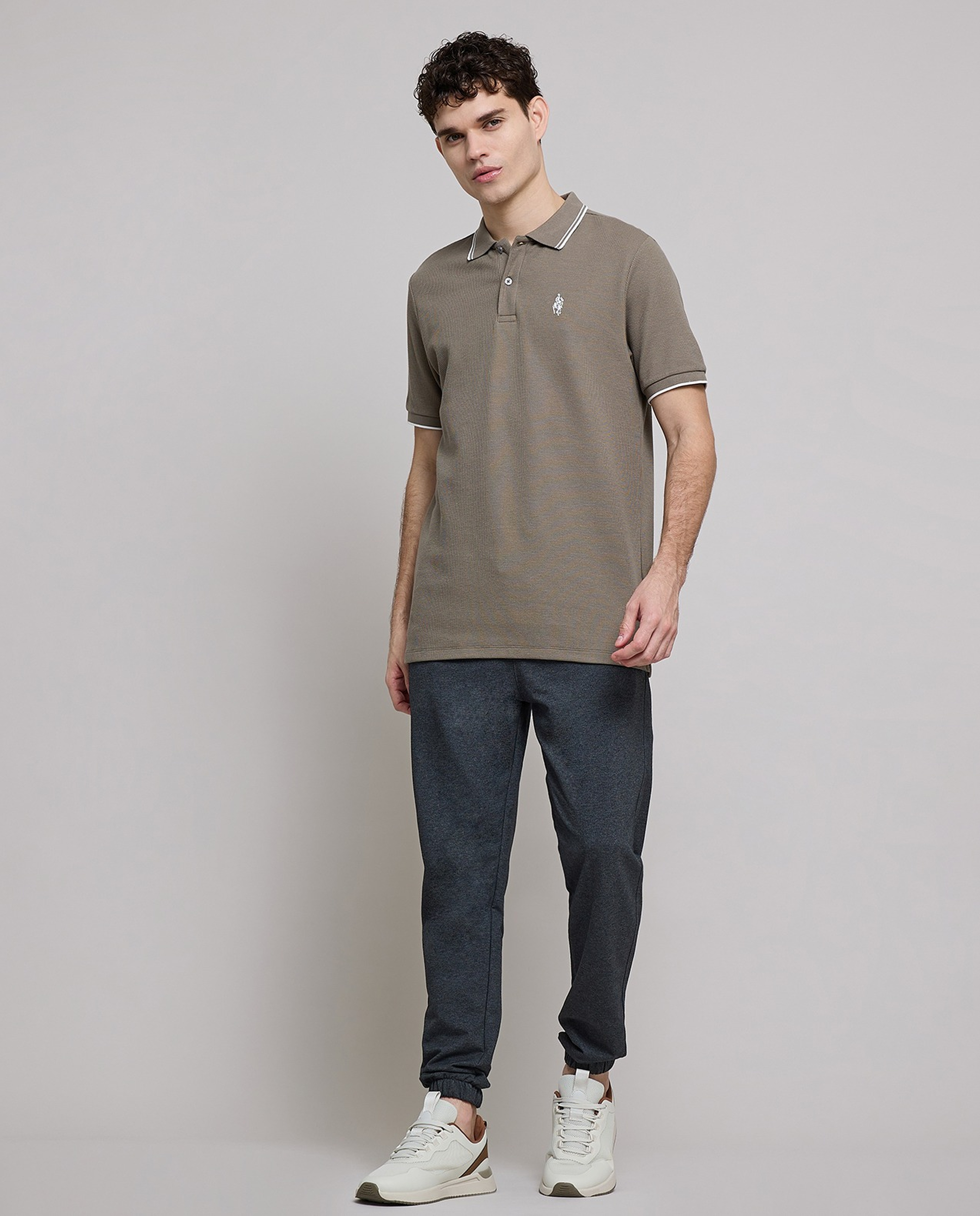 Logo Embroidered Polo T-Shirt with Short Sleeves