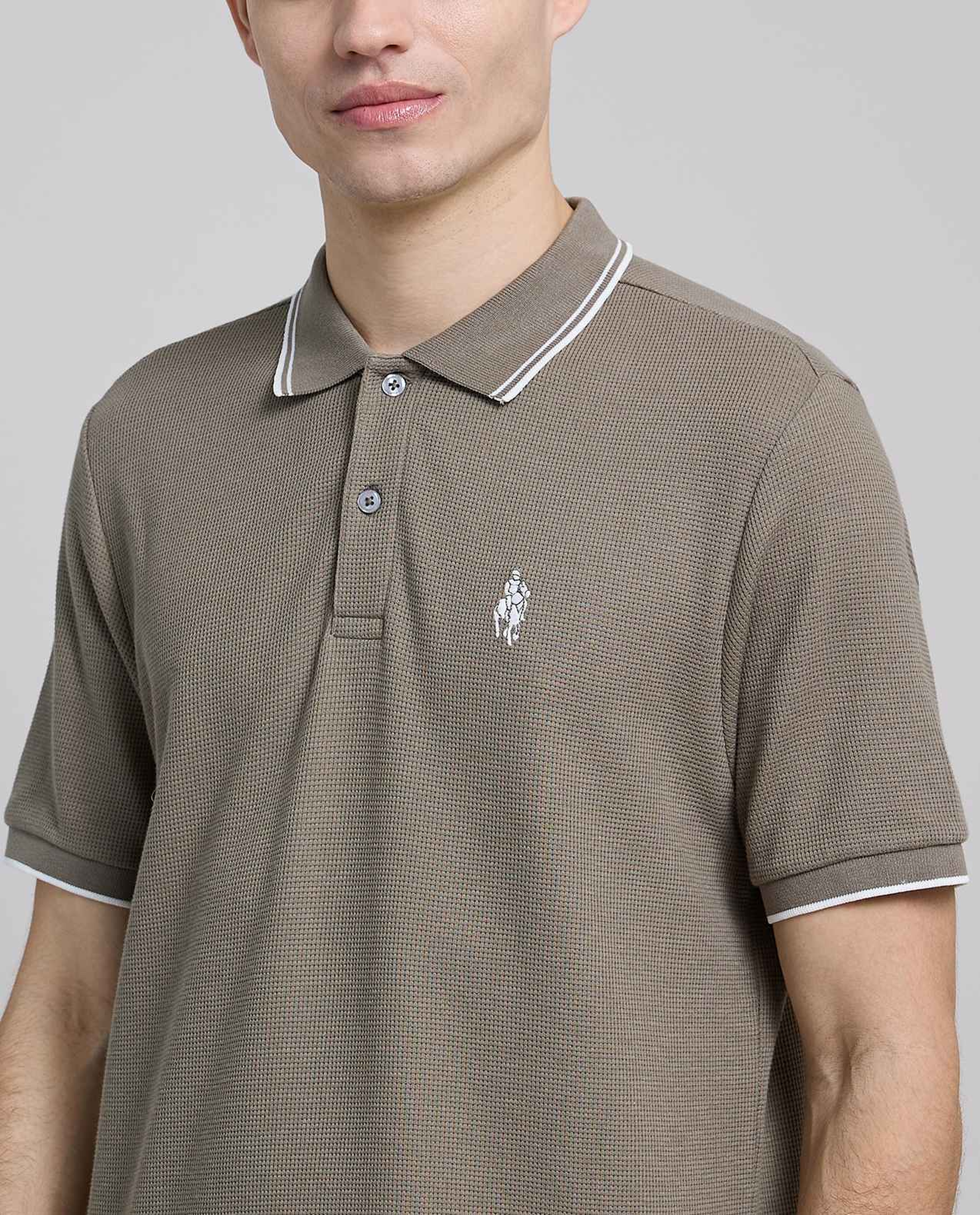 Logo Embroidered Polo T-Shirt with Short Sleeves