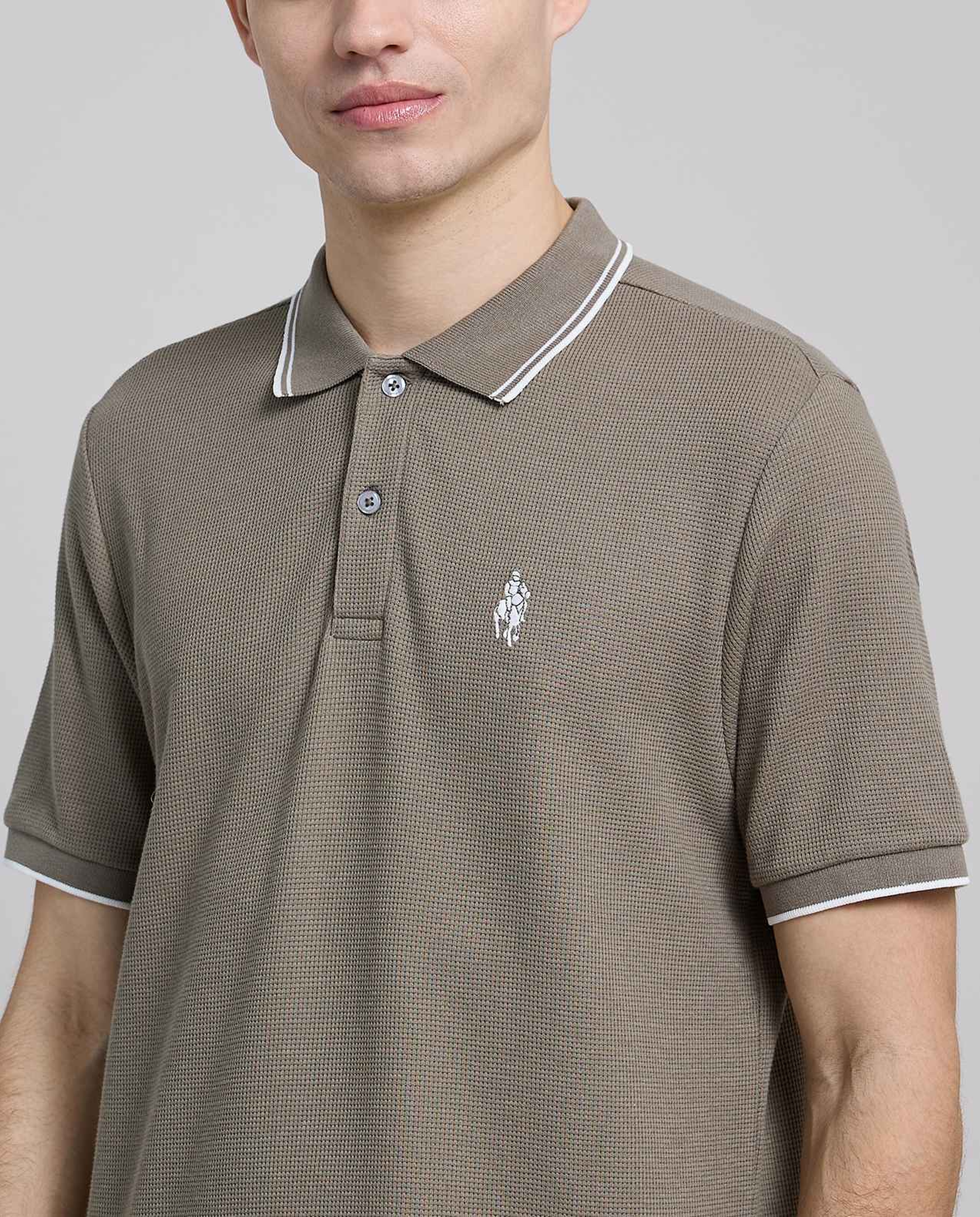 Logo Embroidered Polo T-Shirt with Short Sleeves
