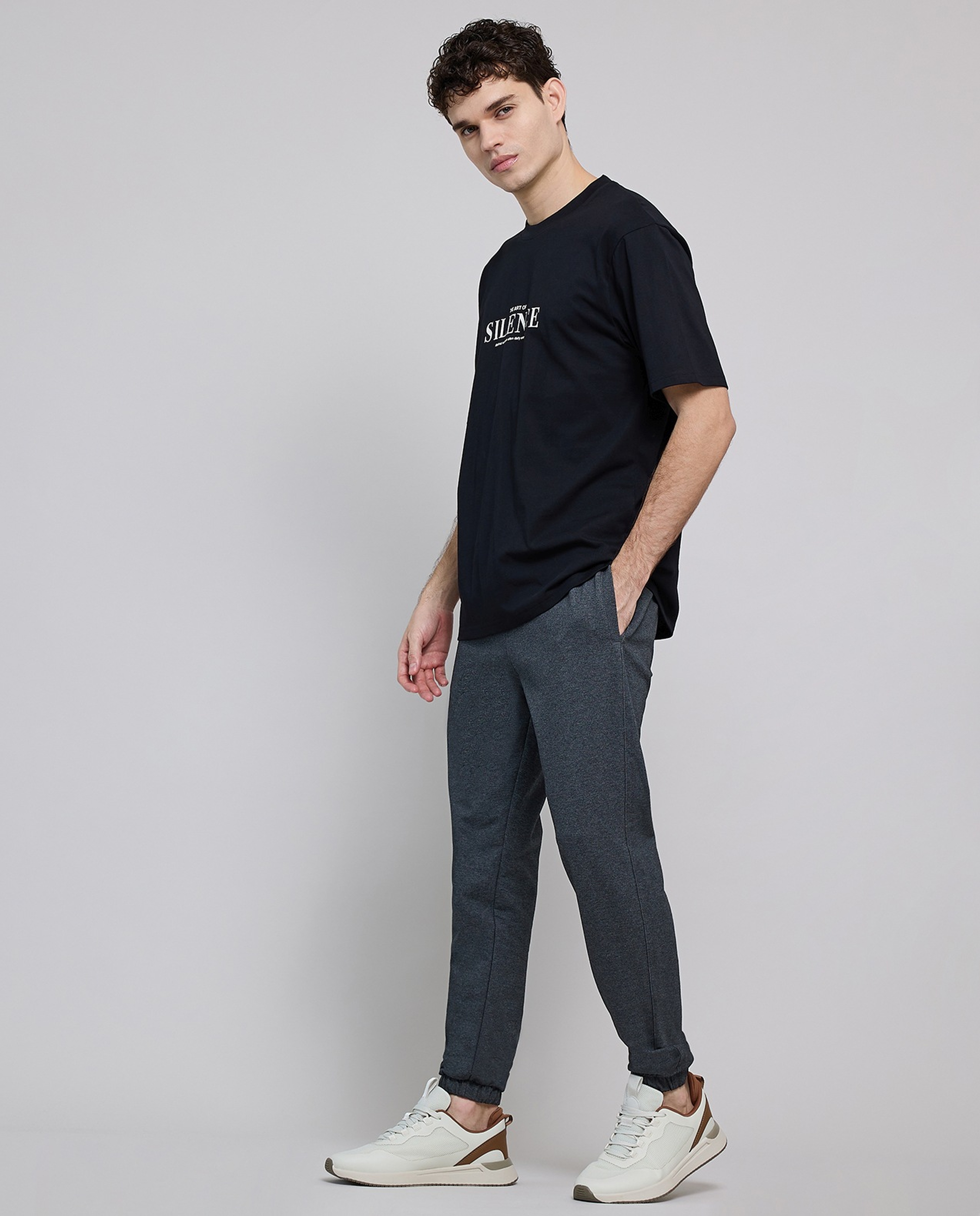 Solid Joggers with Drawstring Waist
