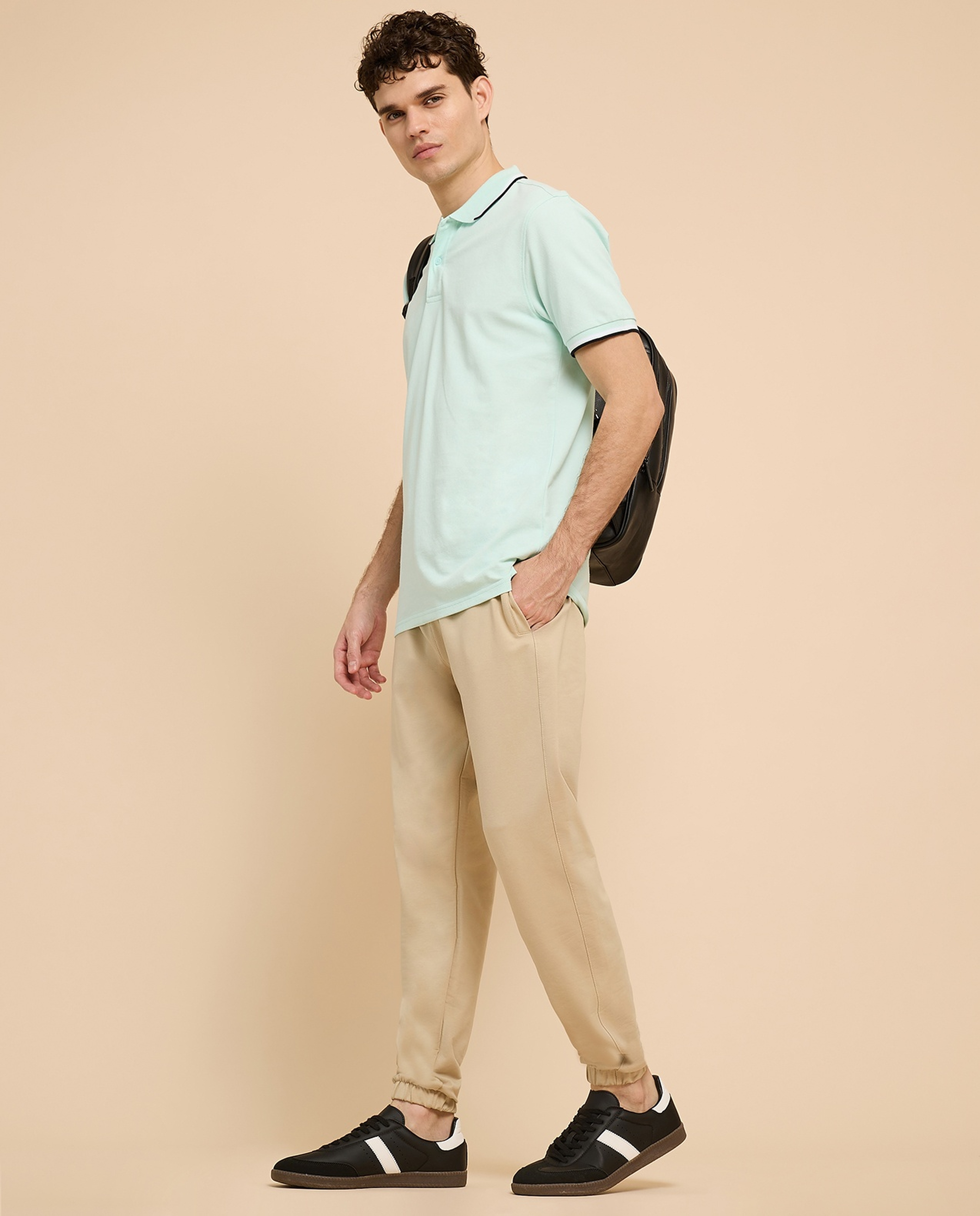 Solid Joggers with Drawstring Waist