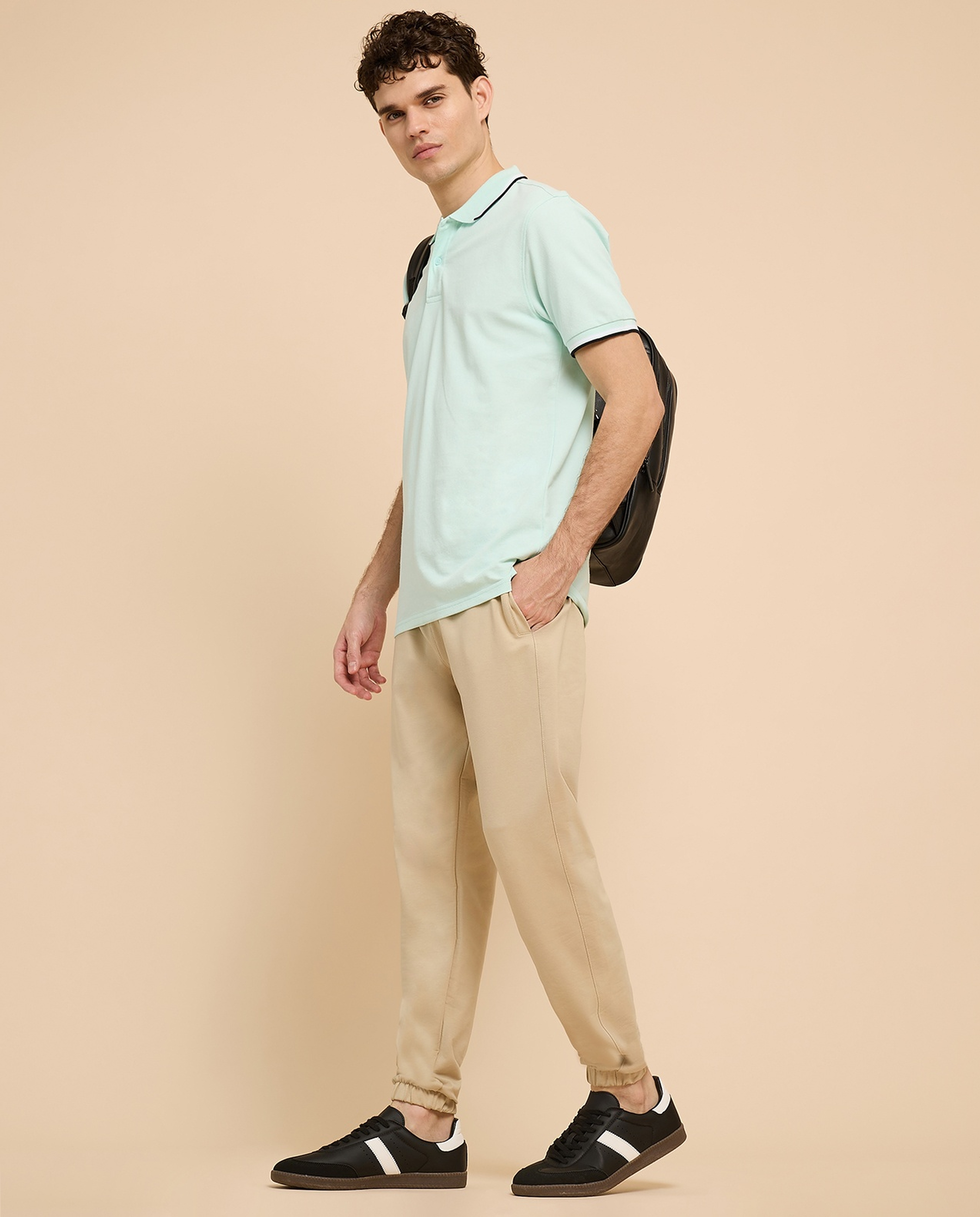 Solid Joggers with Drawstring Waist