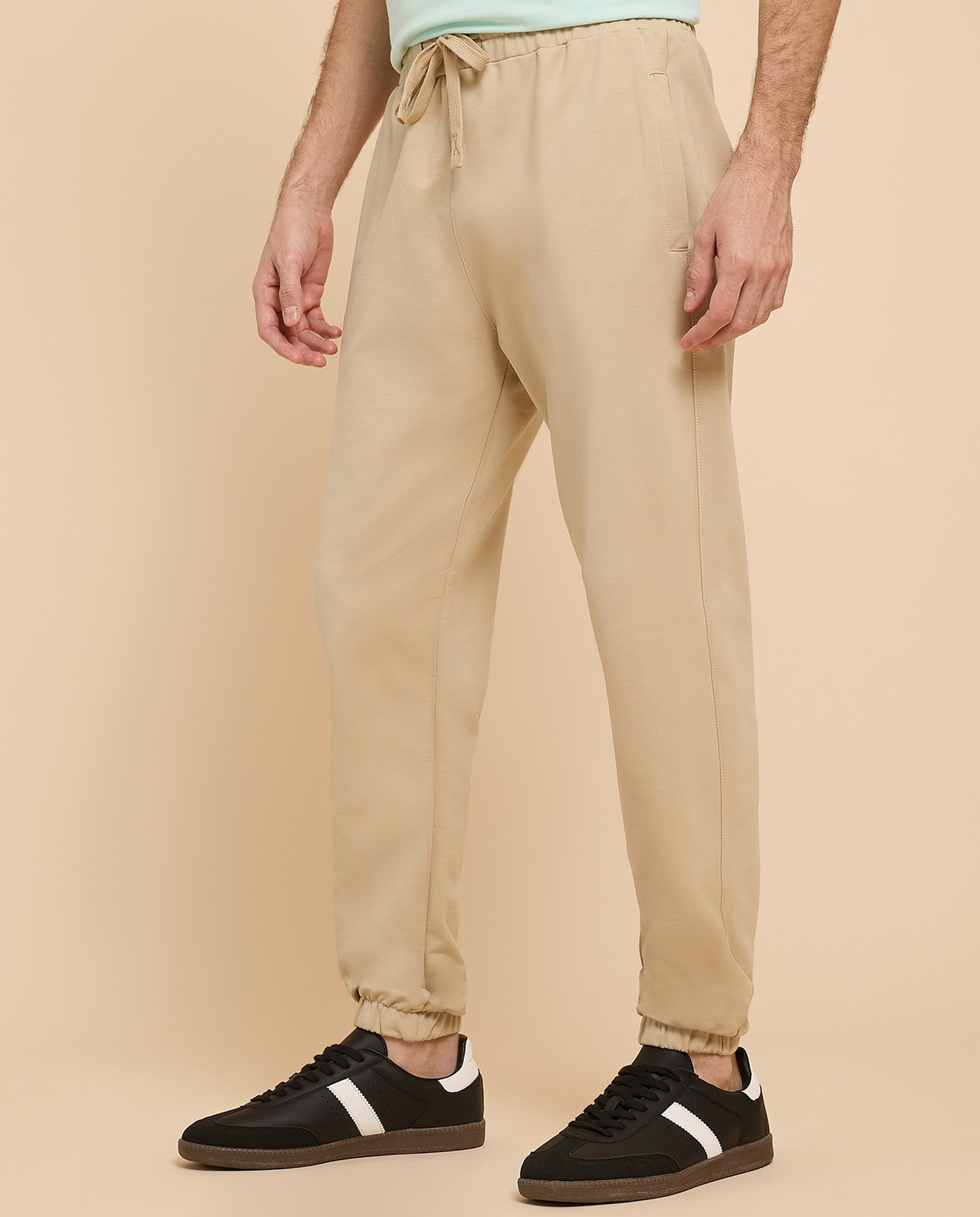 Solid Joggers with Drawstring Waist