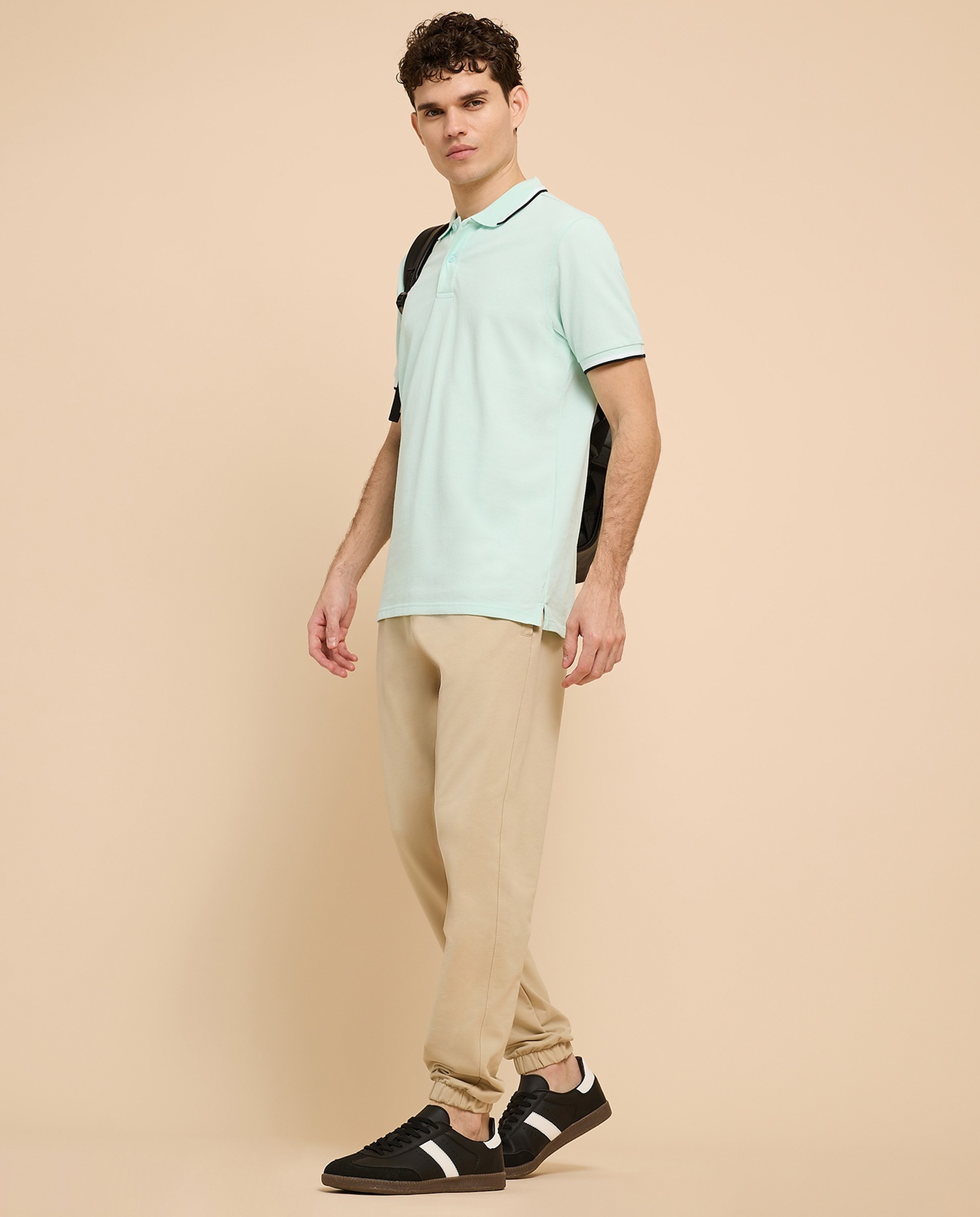 Solid Joggers with Drawstring Waist