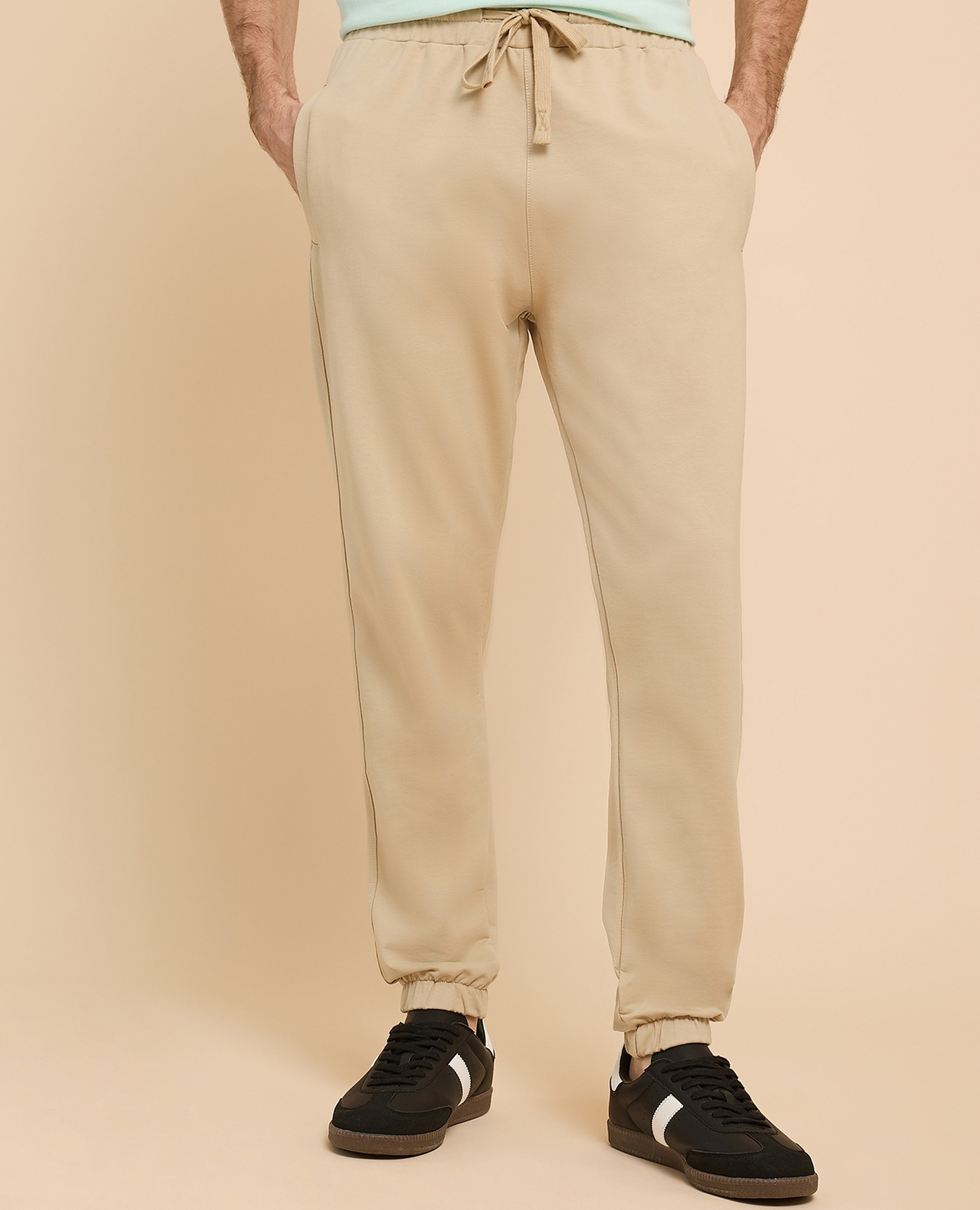 Solid Joggers with Drawstring Waist