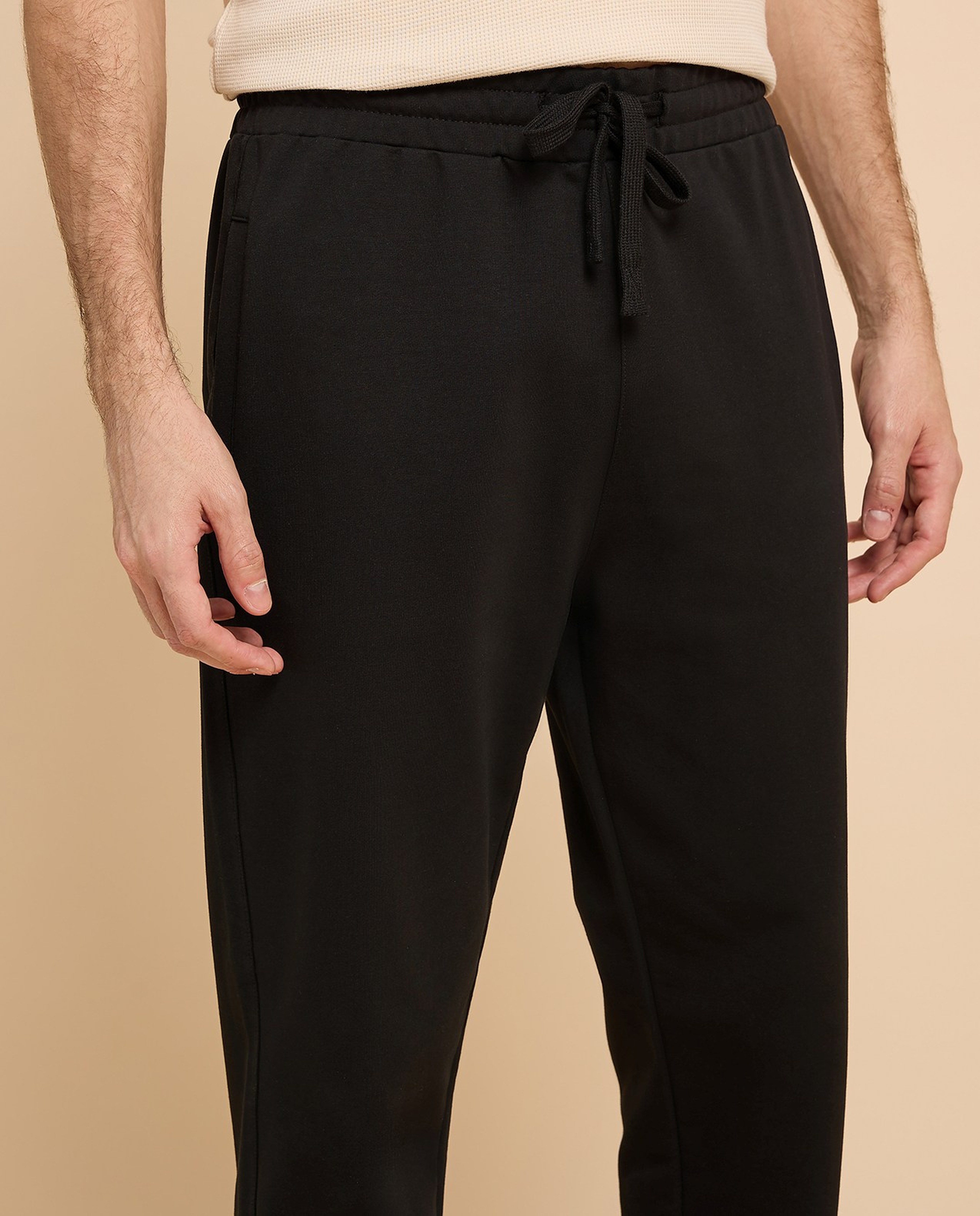 Solid Joggers with Drawstring Waist