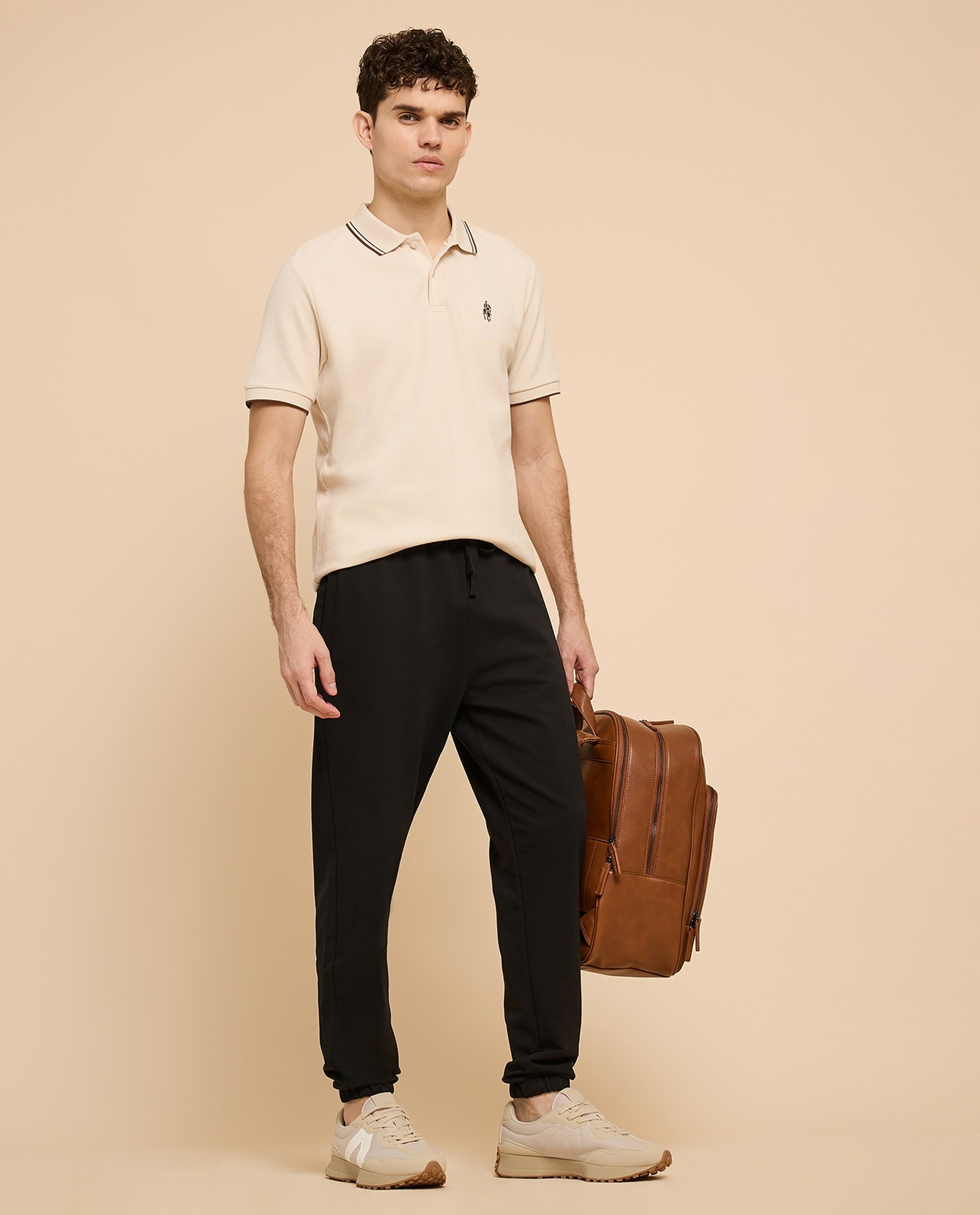 Solid Joggers with Drawstring Waist