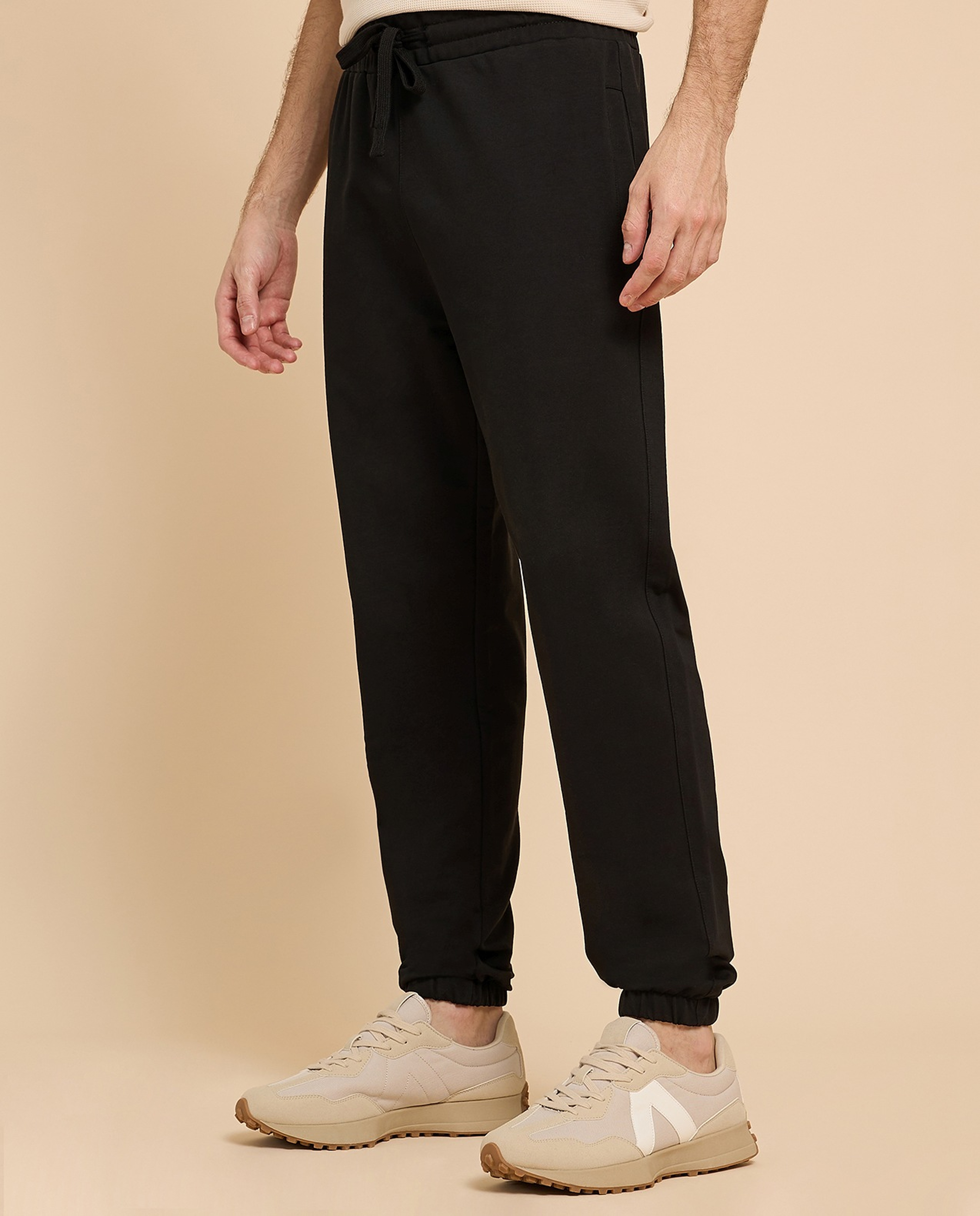 Solid Joggers with Drawstring Waist