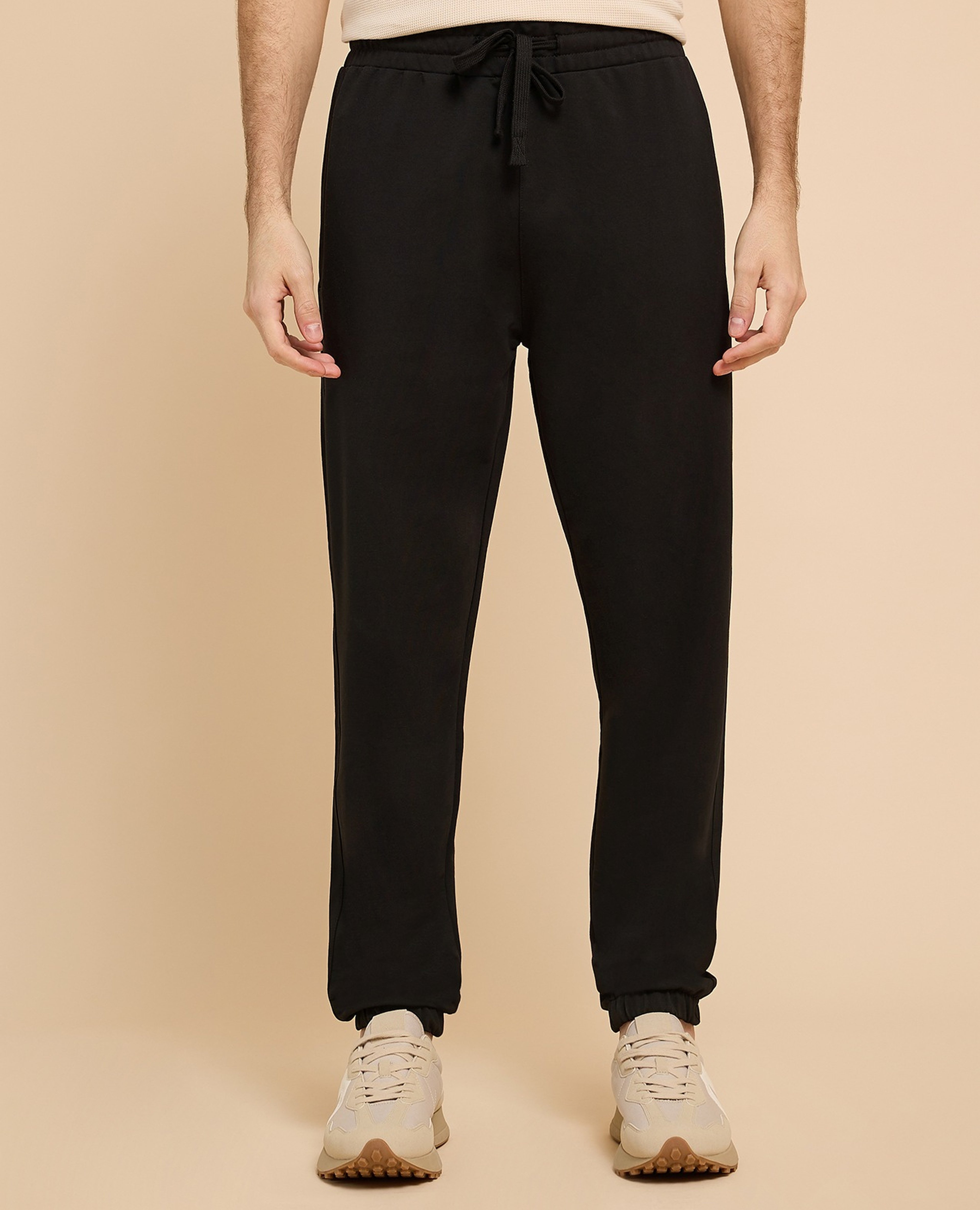 Solid Joggers with Drawstring Waist