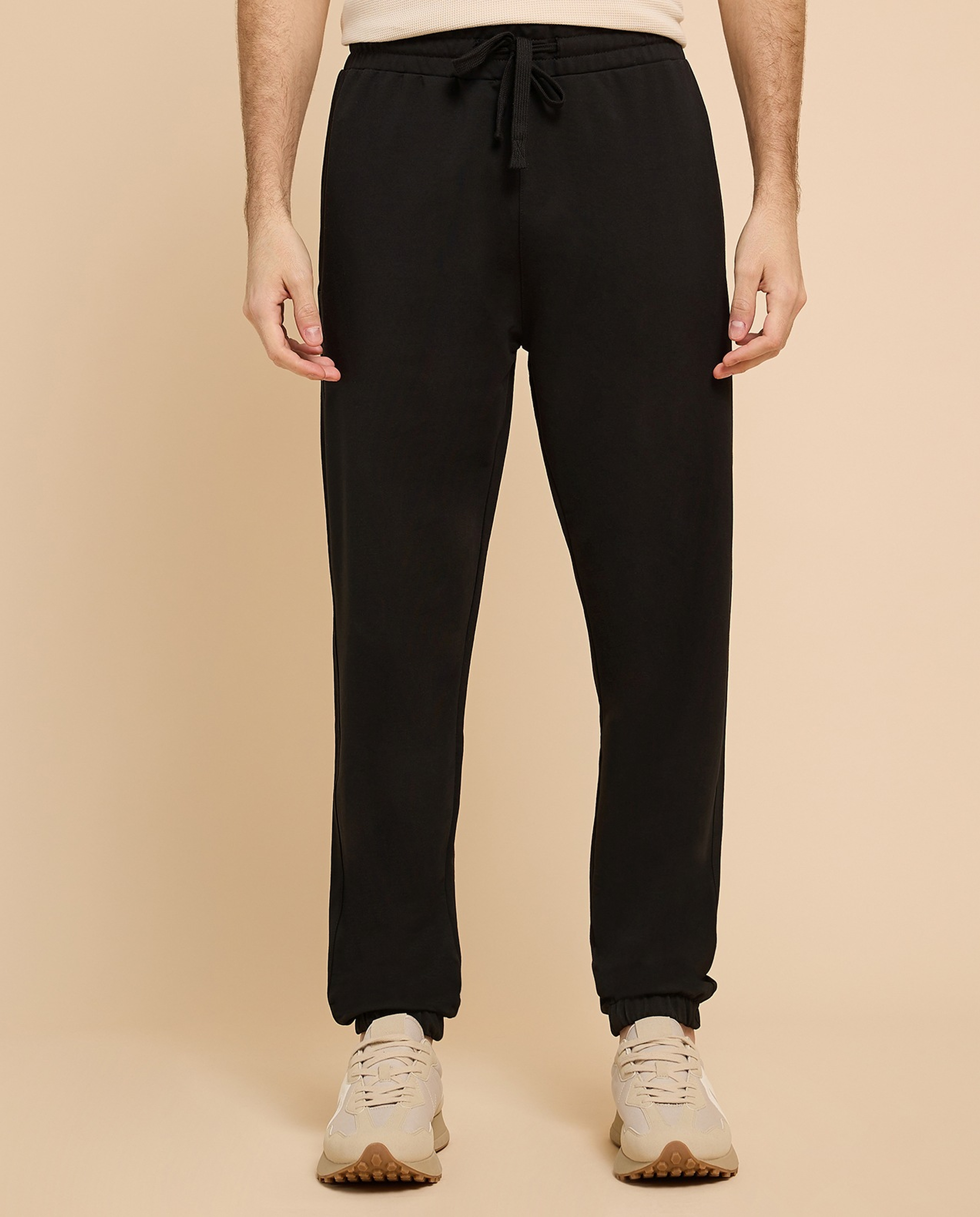 Solid Joggers with Drawstring Waist