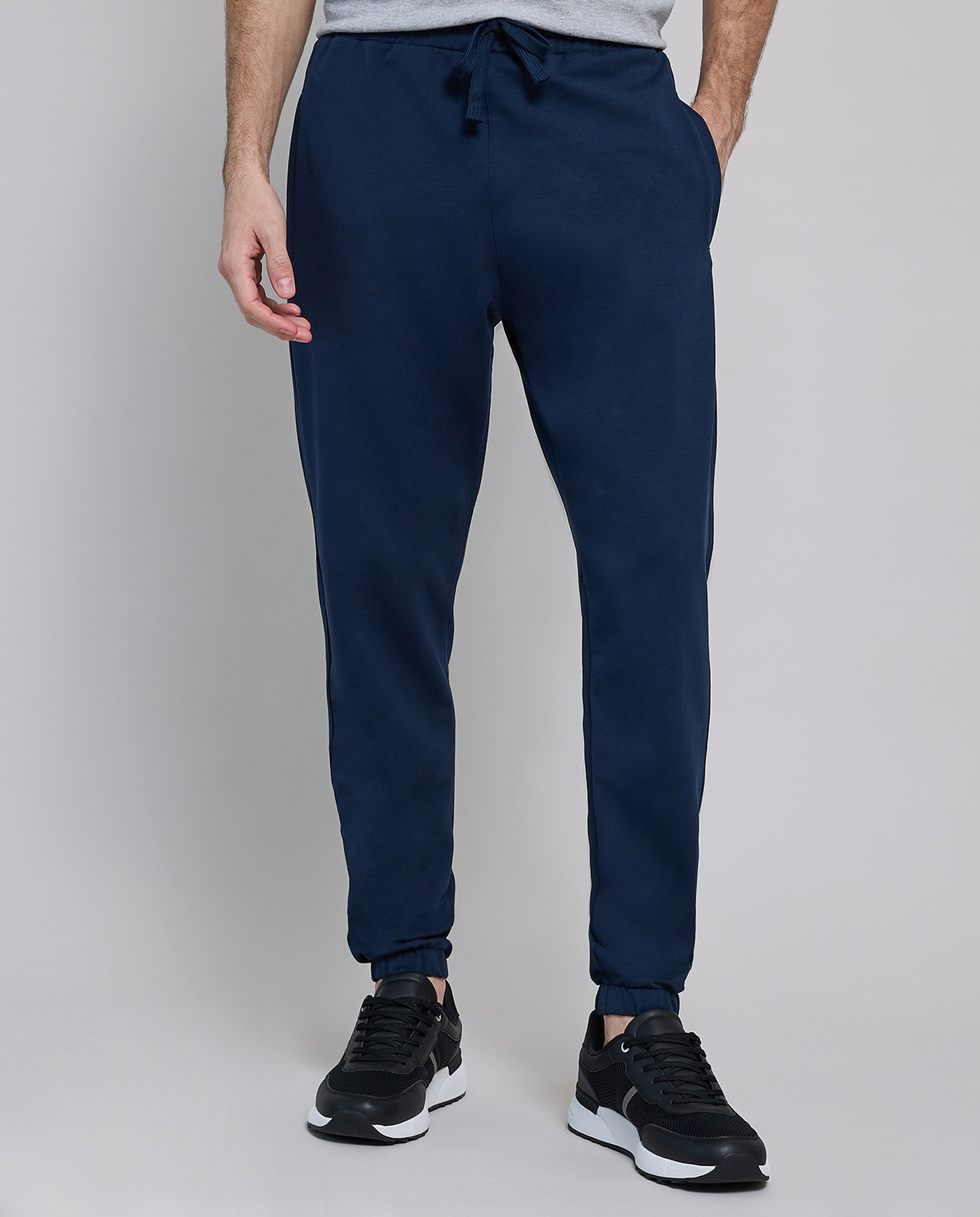 Solid Joggers with Drawstring Waist