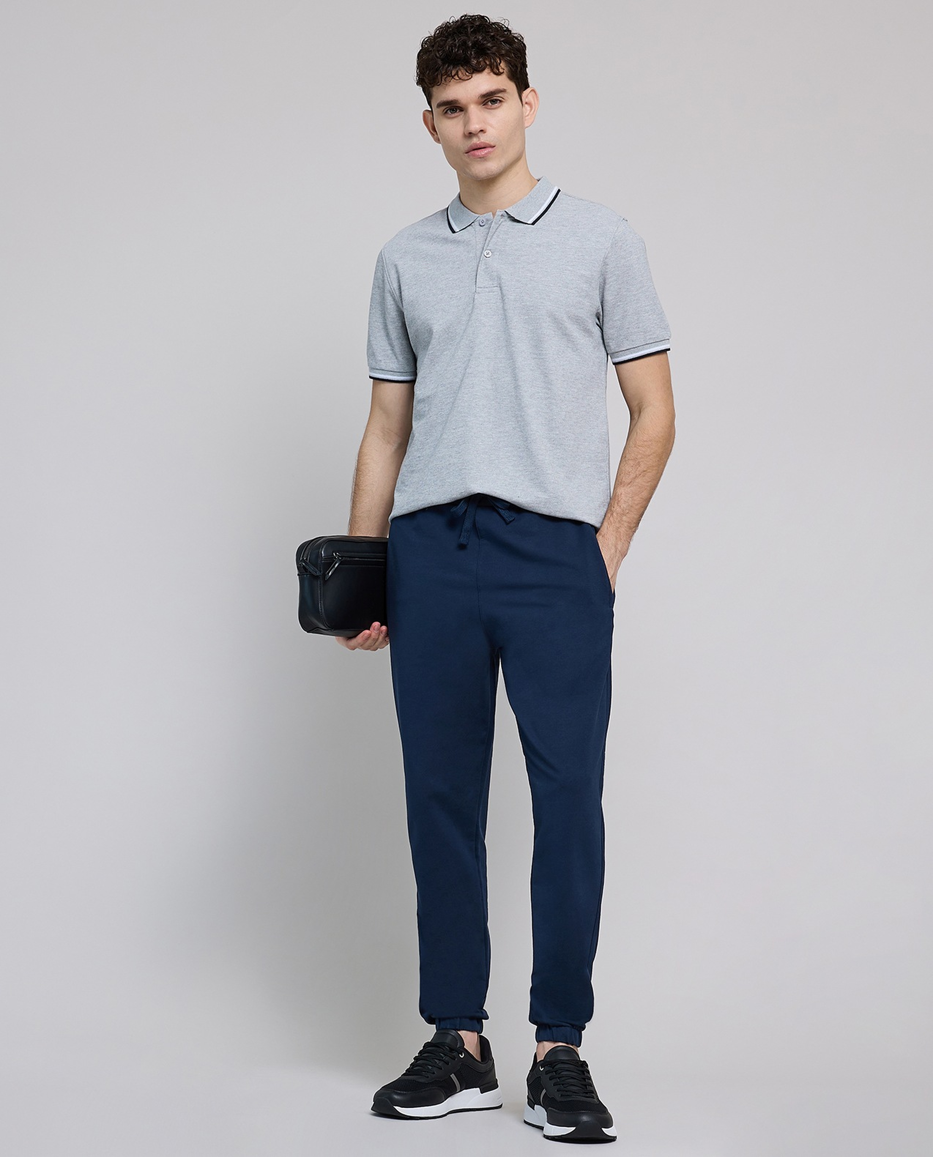 Solid Joggers with Drawstring Waist