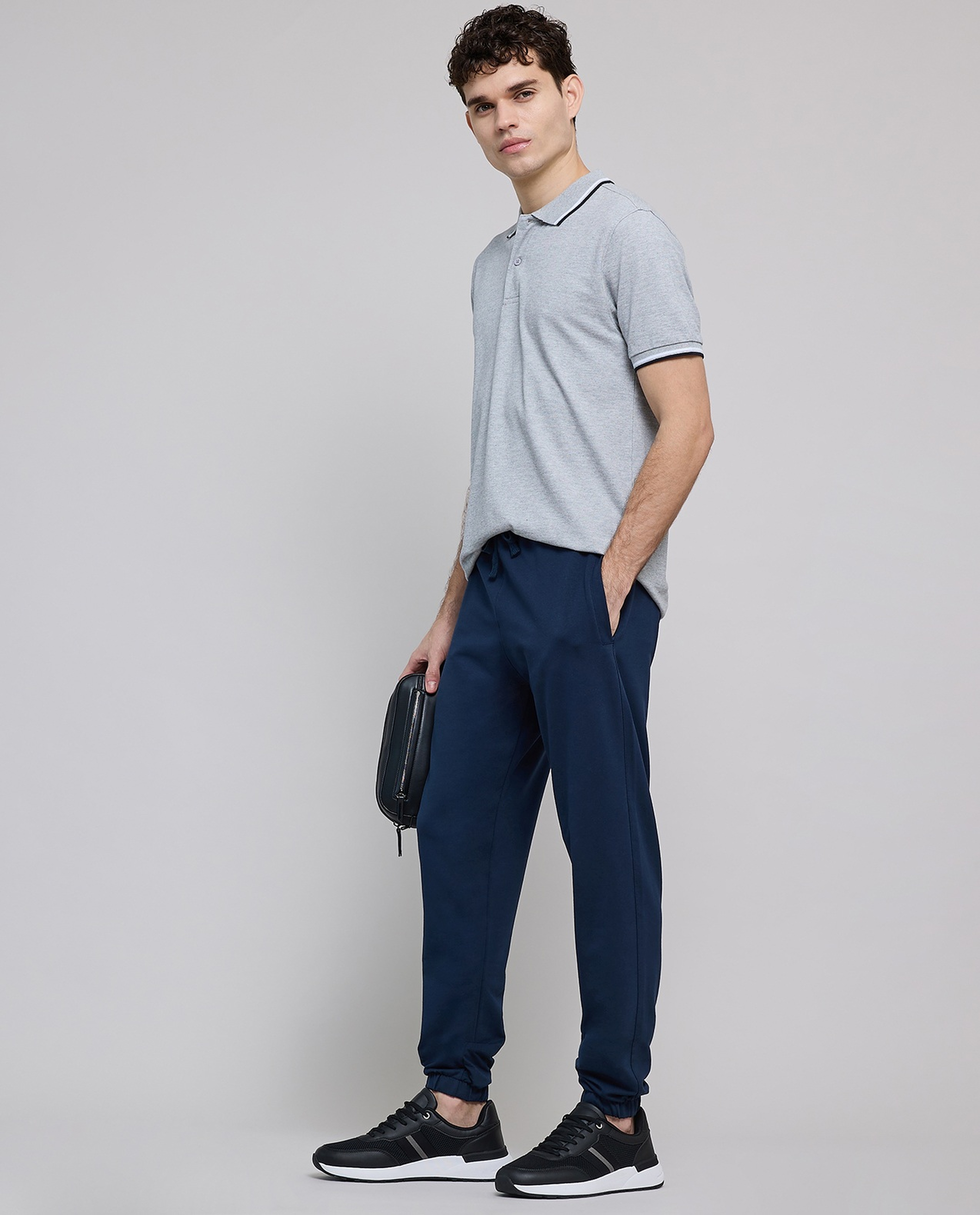 Solid Joggers with Drawstring Waist