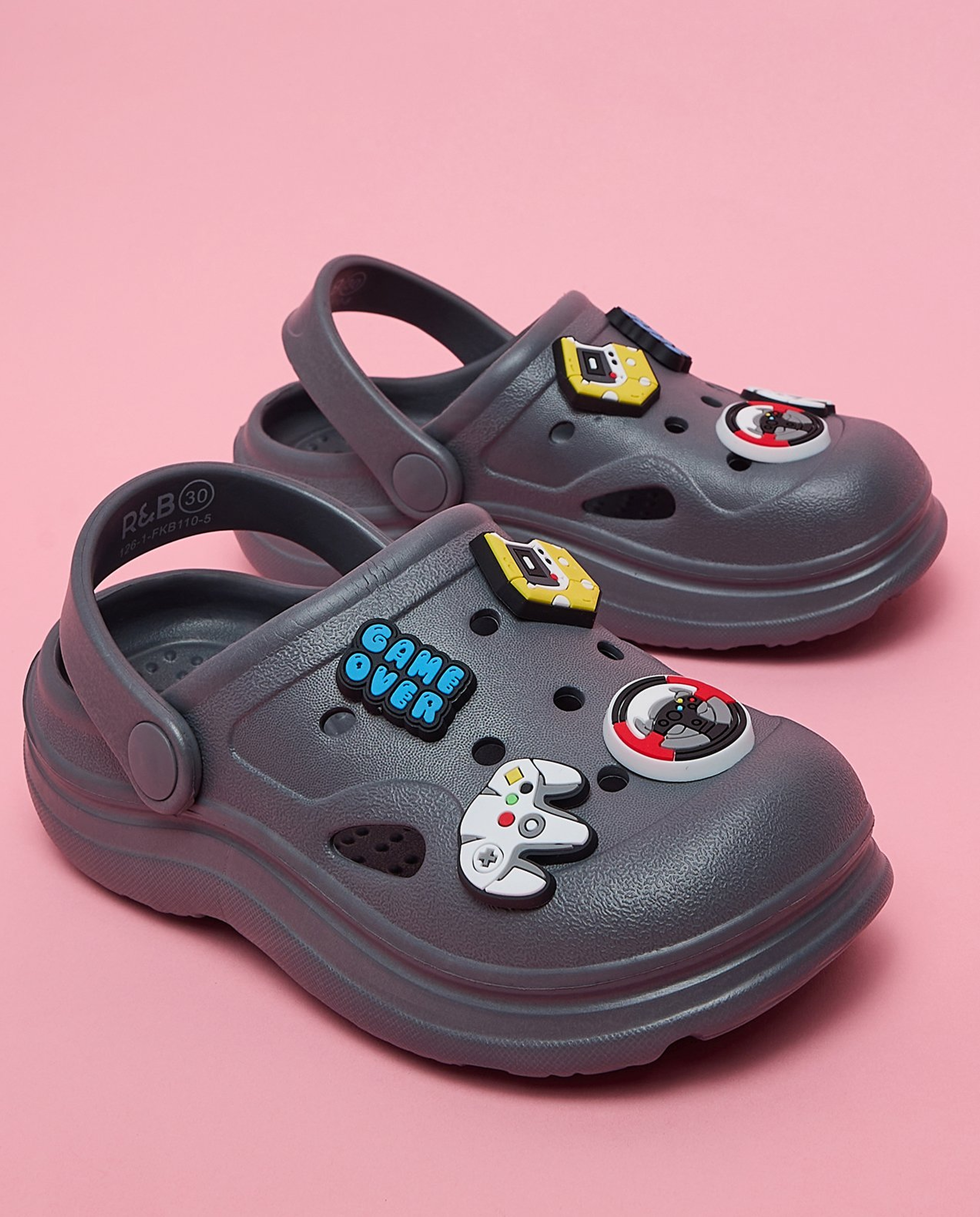 Charm Detail Slingback Clogs