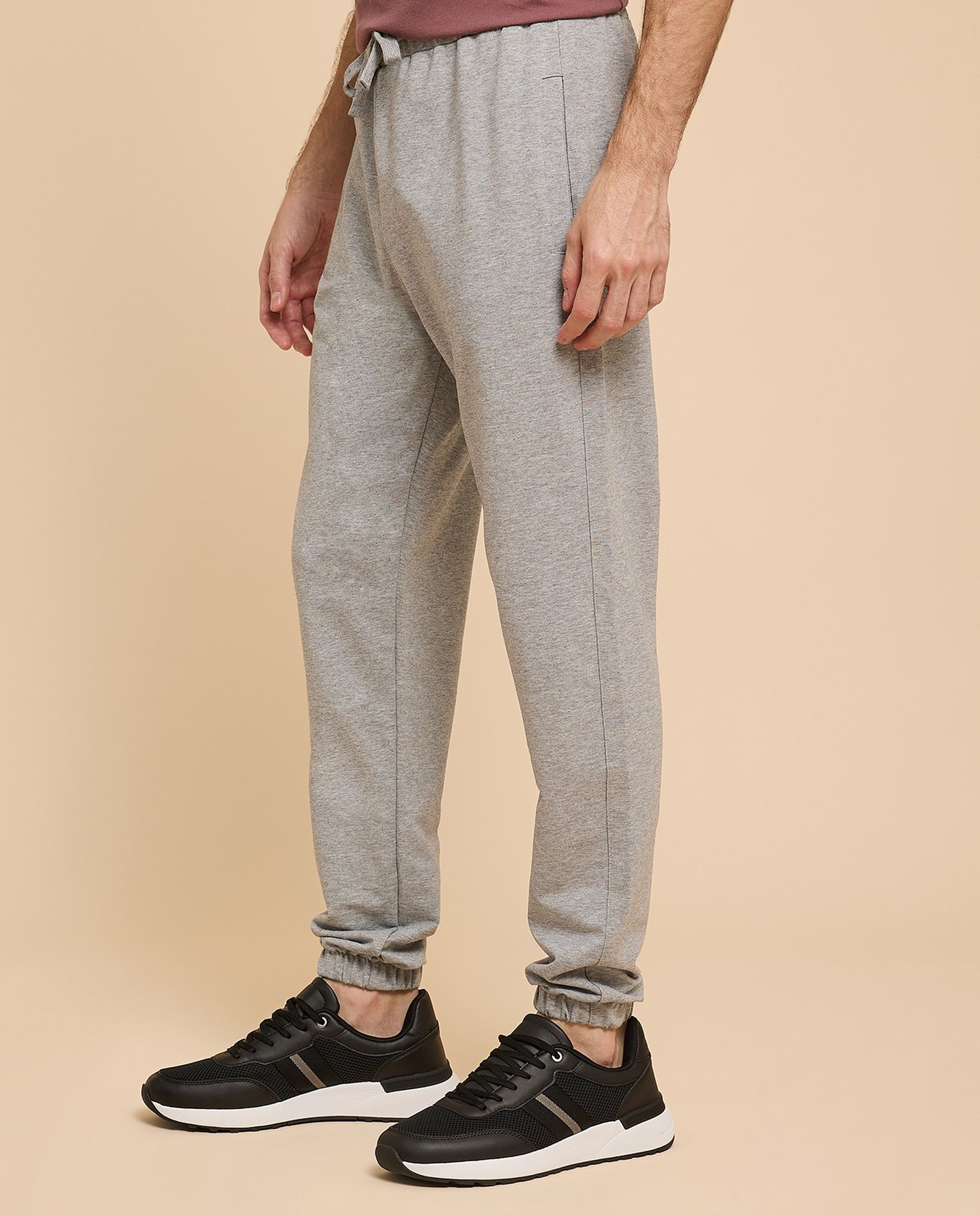 Solid Joggers with Drawstring Waist