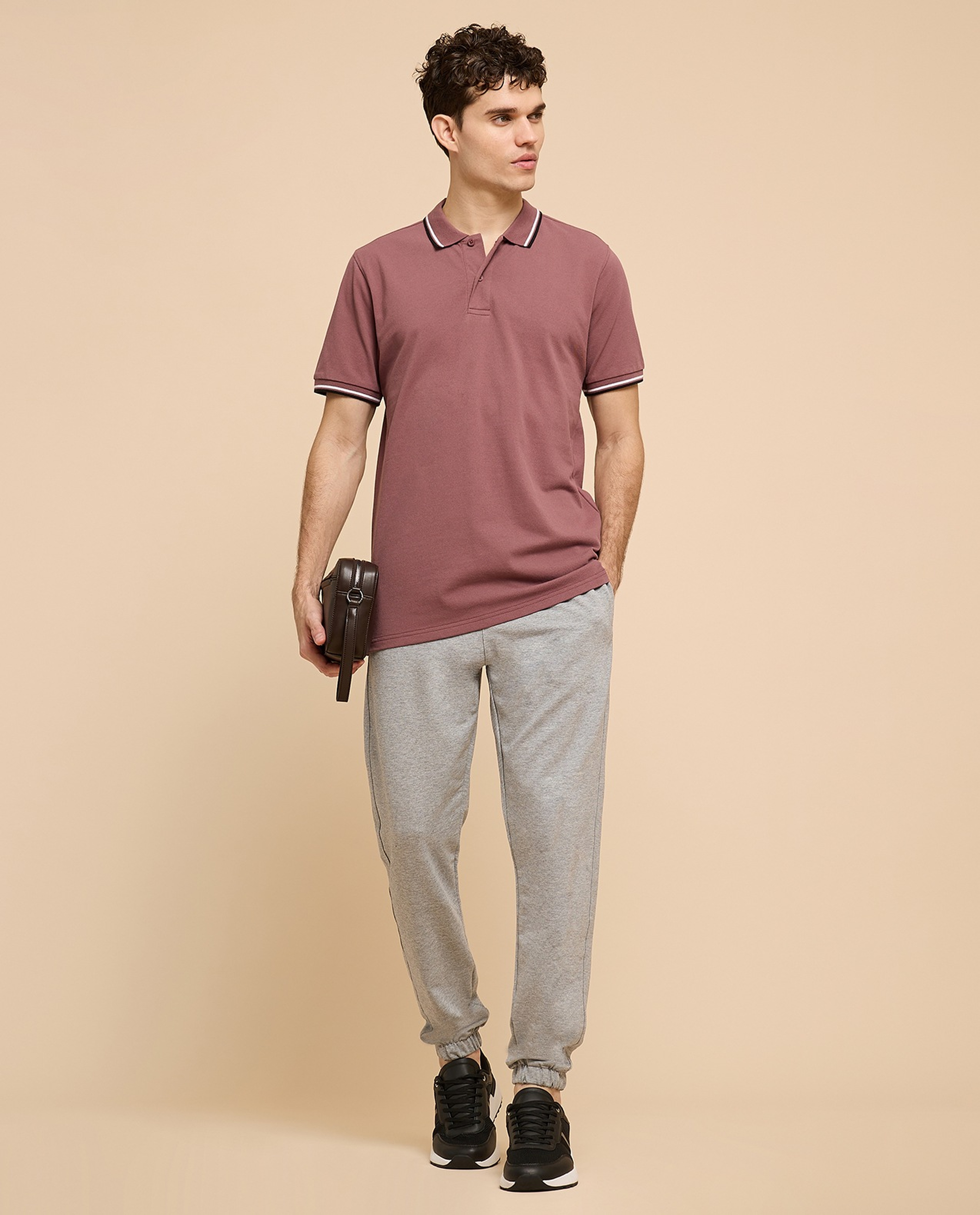 Solid Joggers with Drawstring Waist