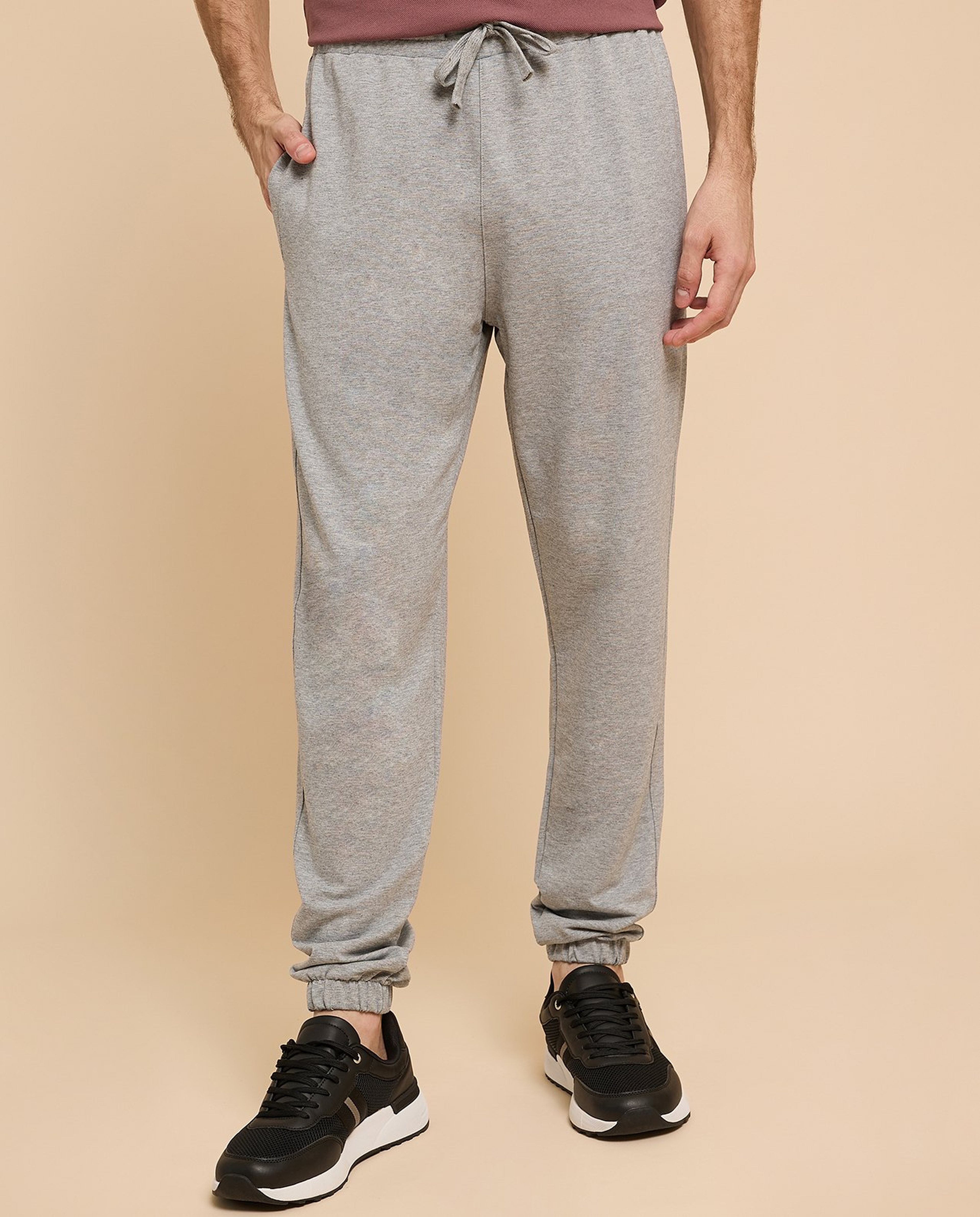 Solid Joggers with Drawstring Waist