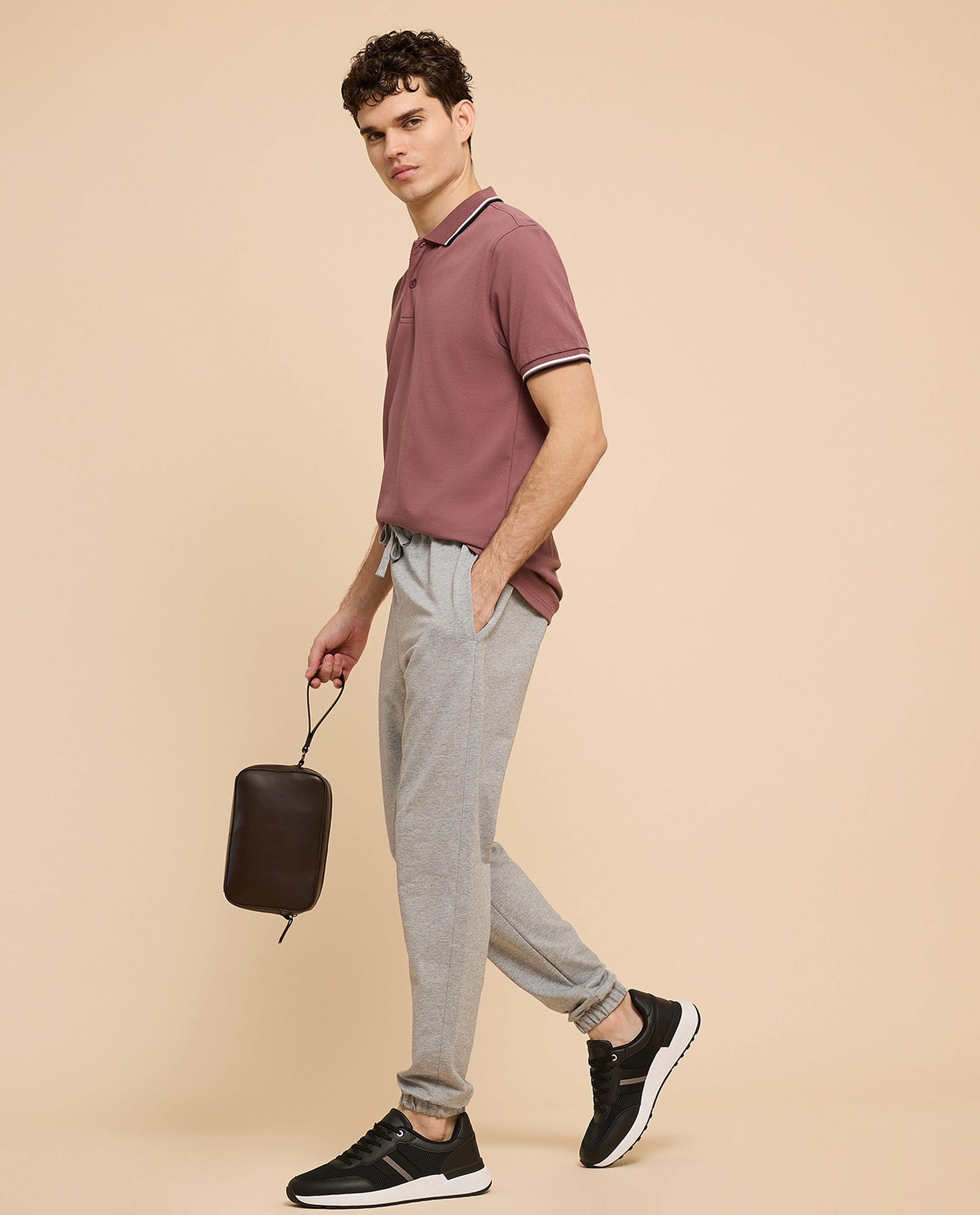 Solid Joggers with Drawstring Waist