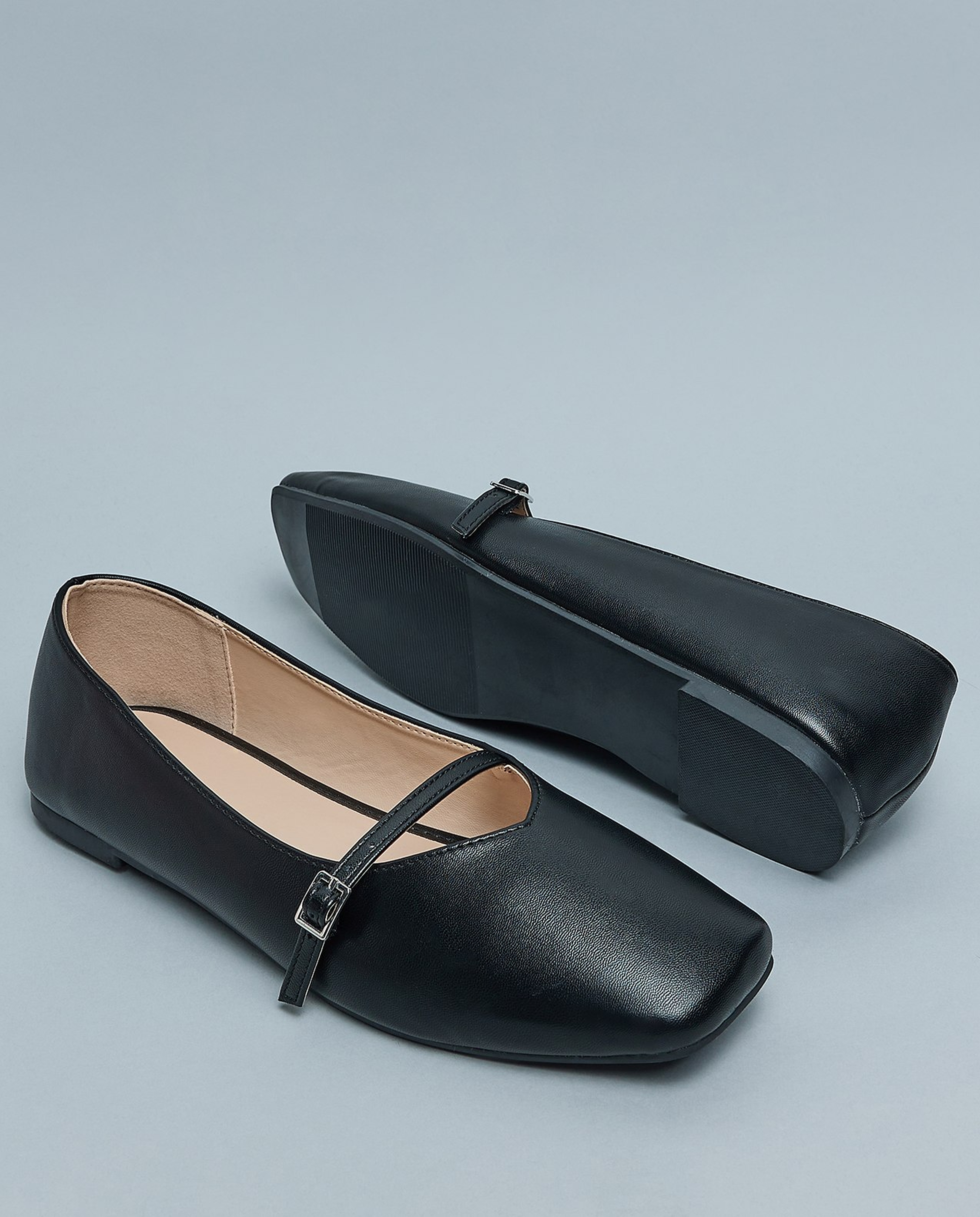 Solid Square Toe Mary Jane Shoes