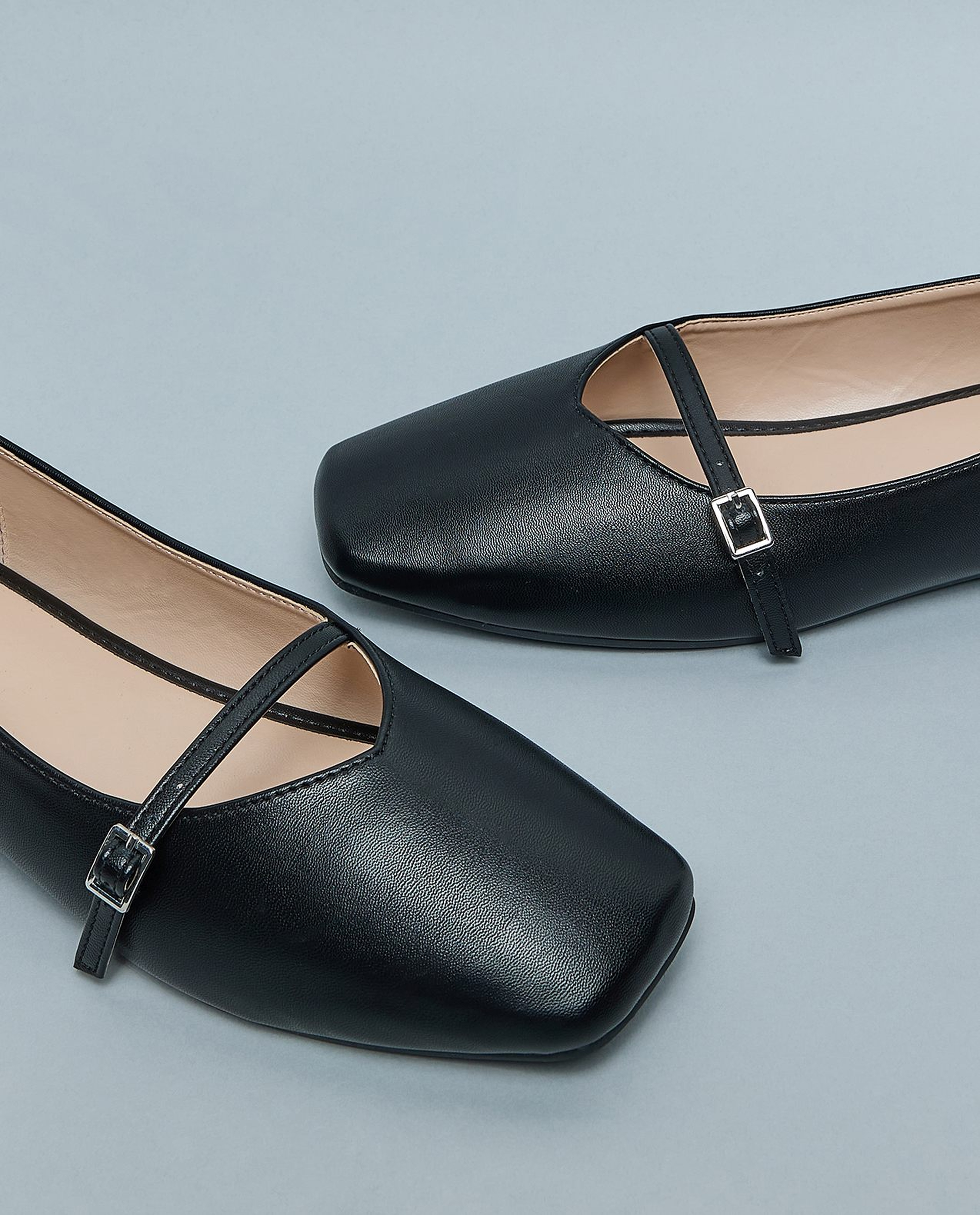 Solid Square Toe Mary Jane Shoes