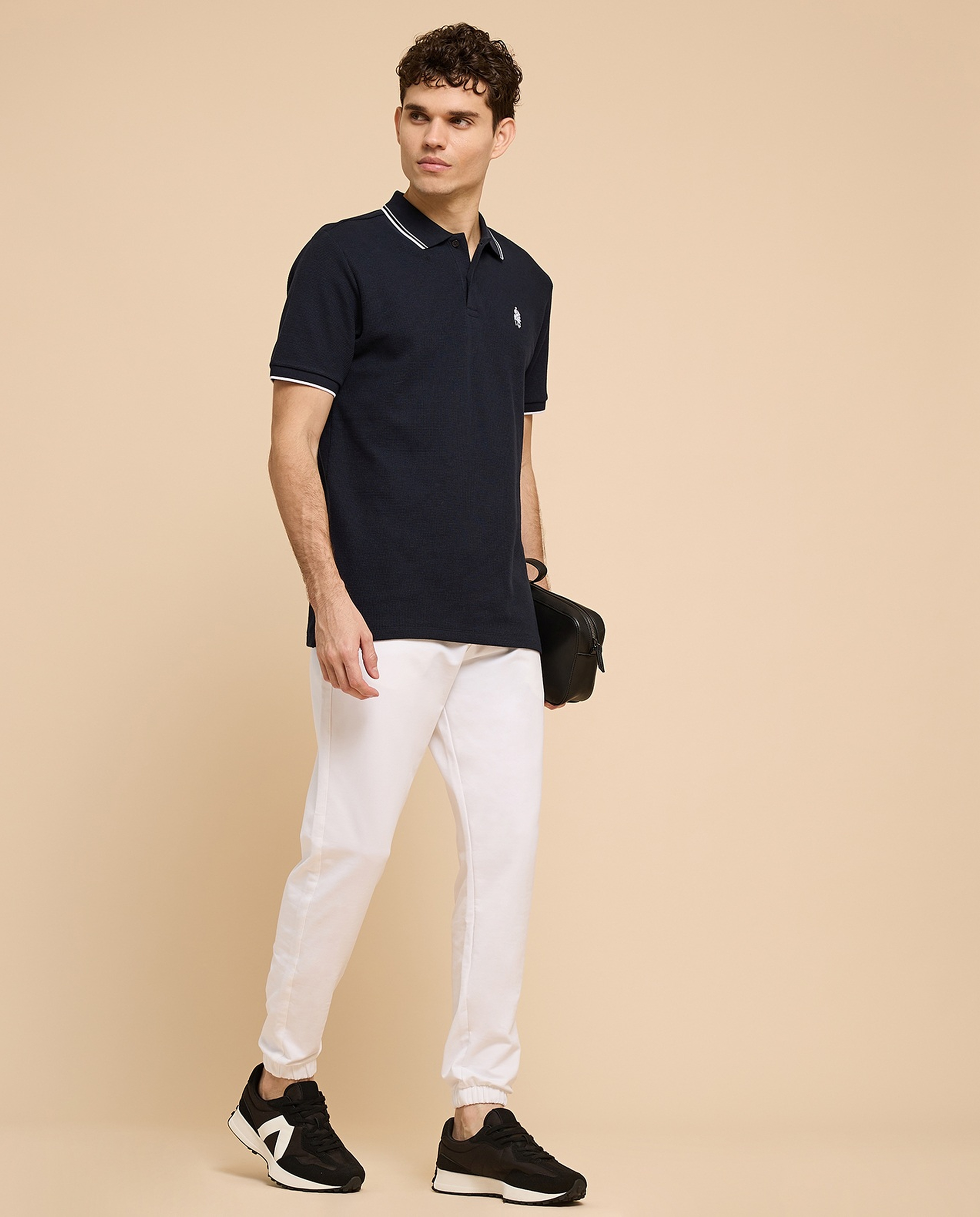 Solid Joggers with Drawstring Waist