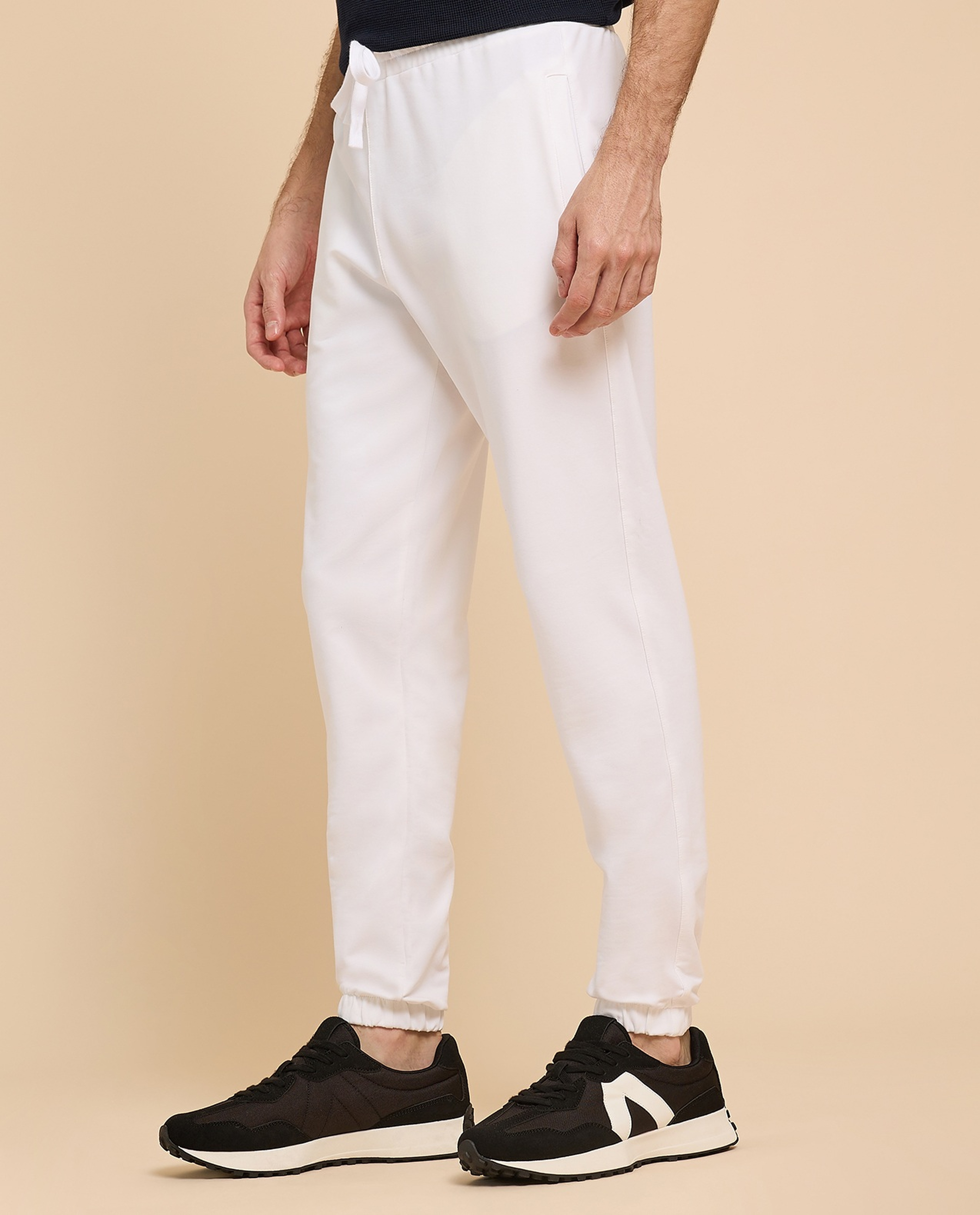 Solid Joggers with Drawstring Waist