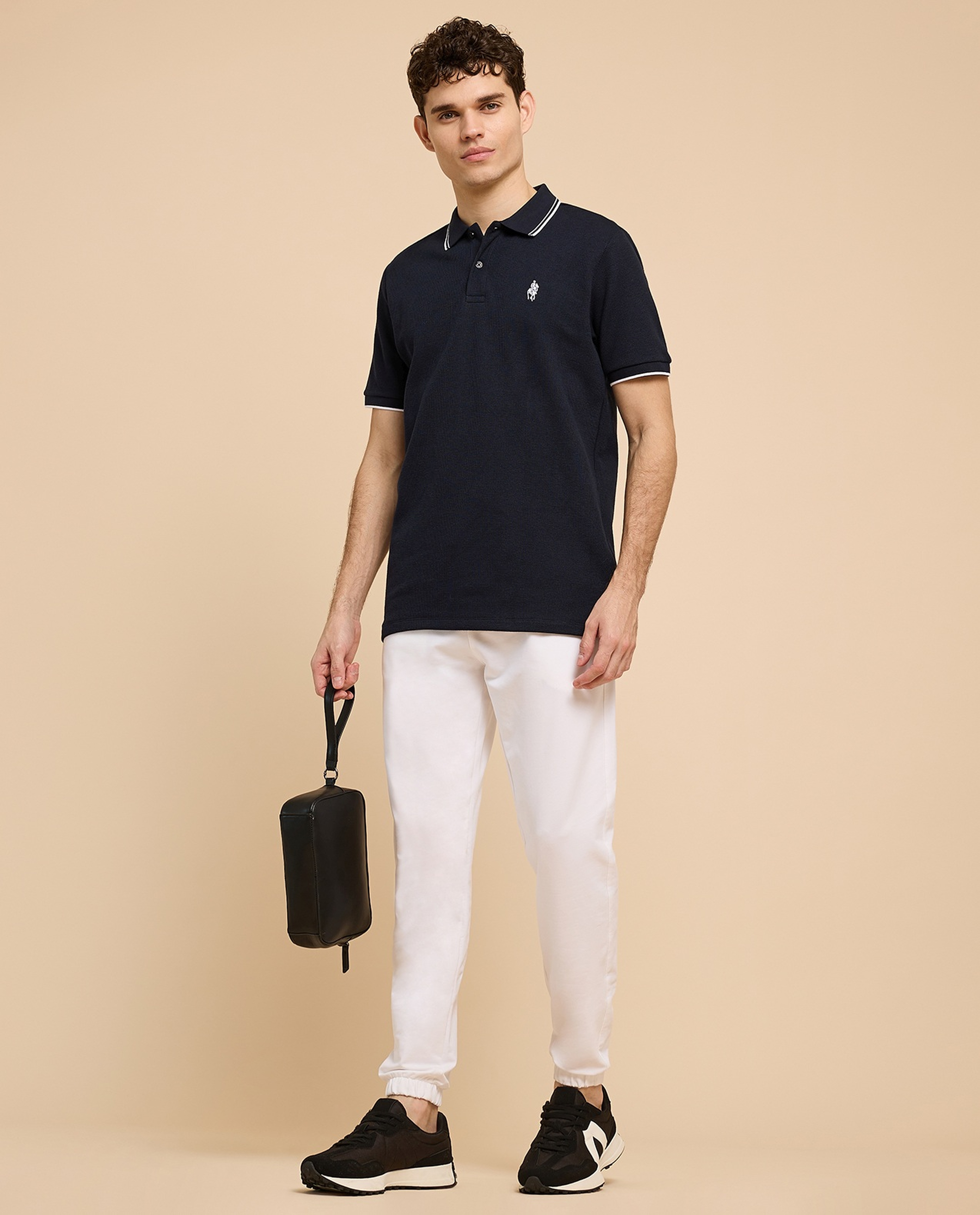 Solid Joggers with Drawstring Waist