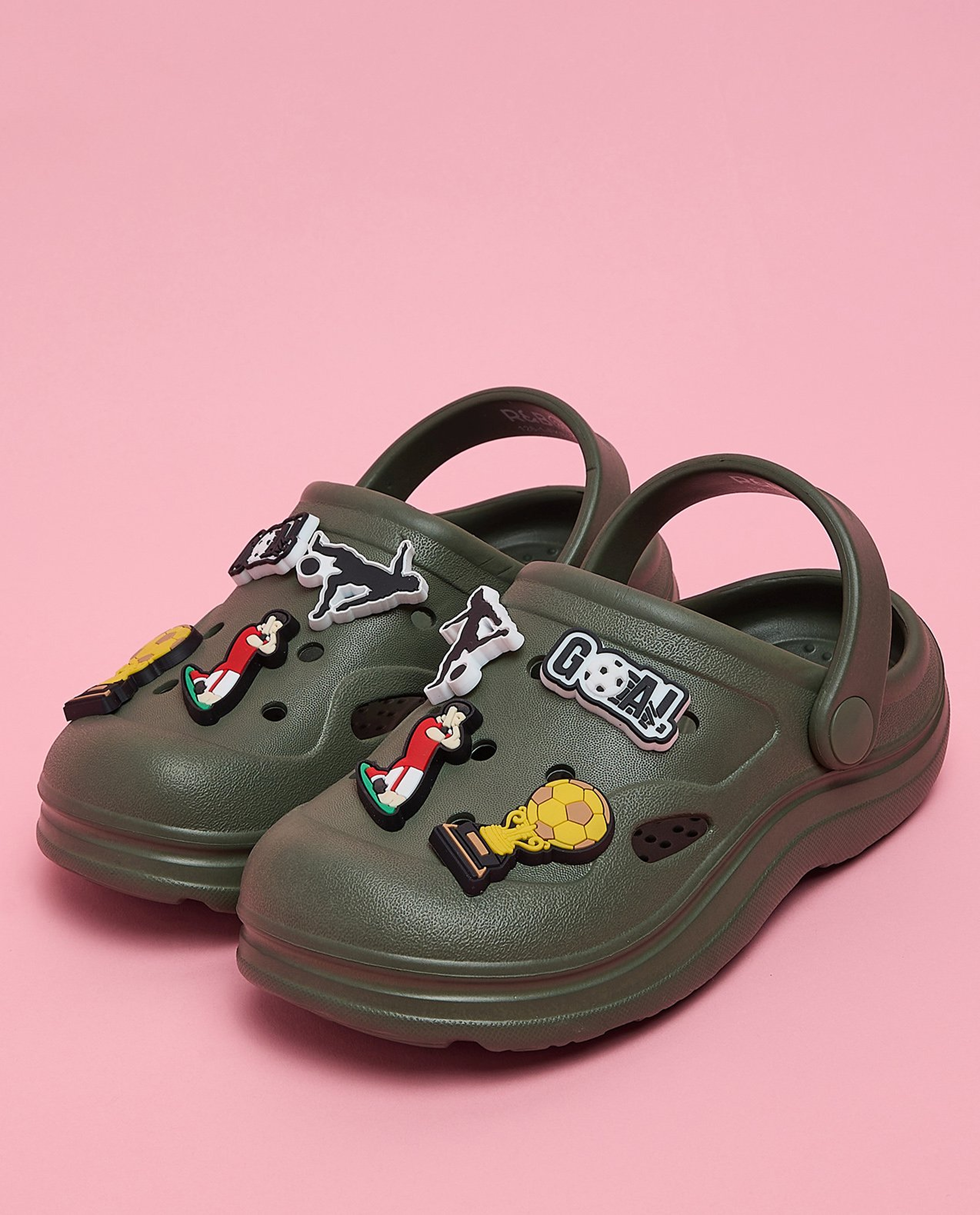 Charm Detail Slingback Clogs