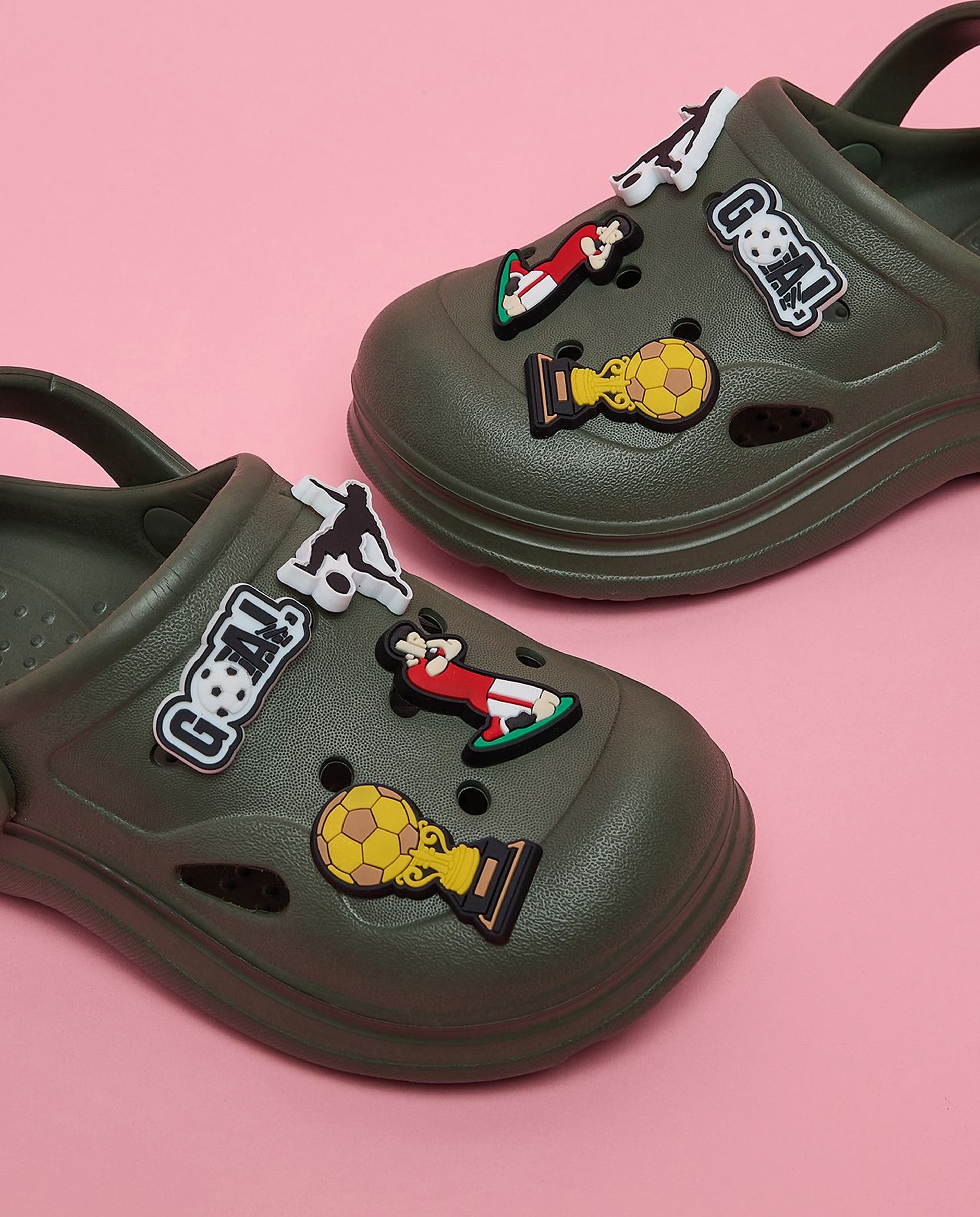 Charm Detail Slingback Clogs