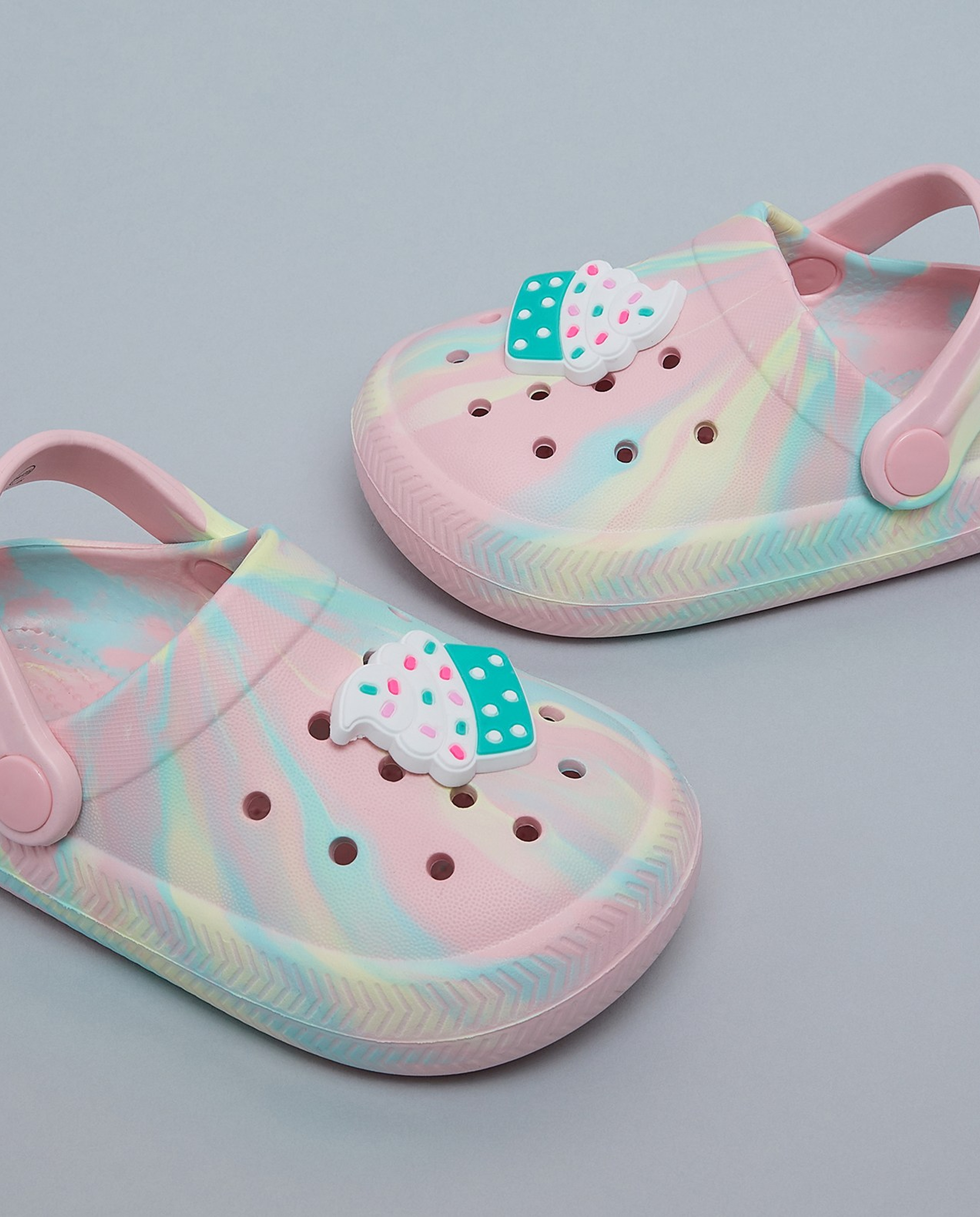 Charm Detail Slingback Clogs