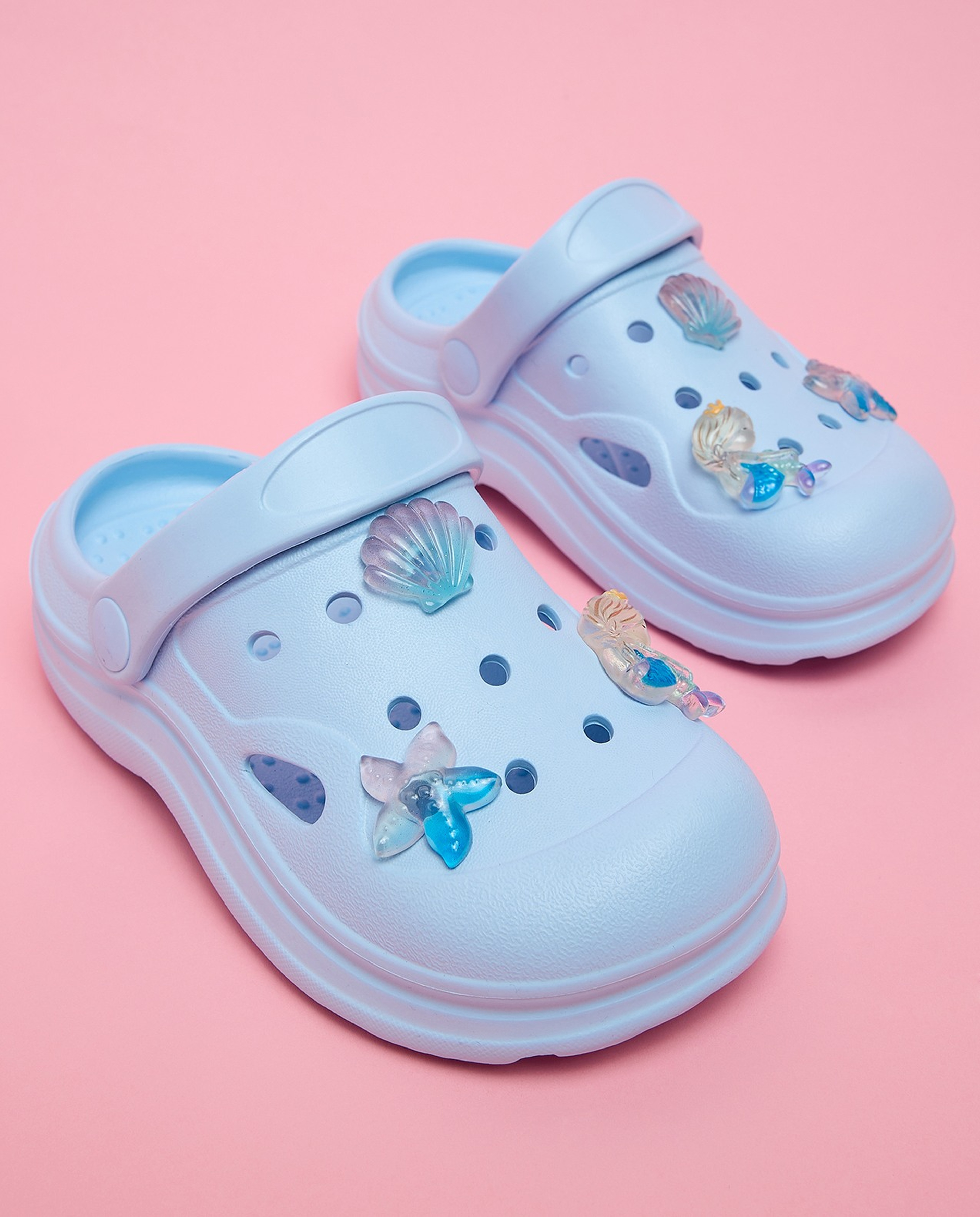 Charm Detail Slingback Clogs