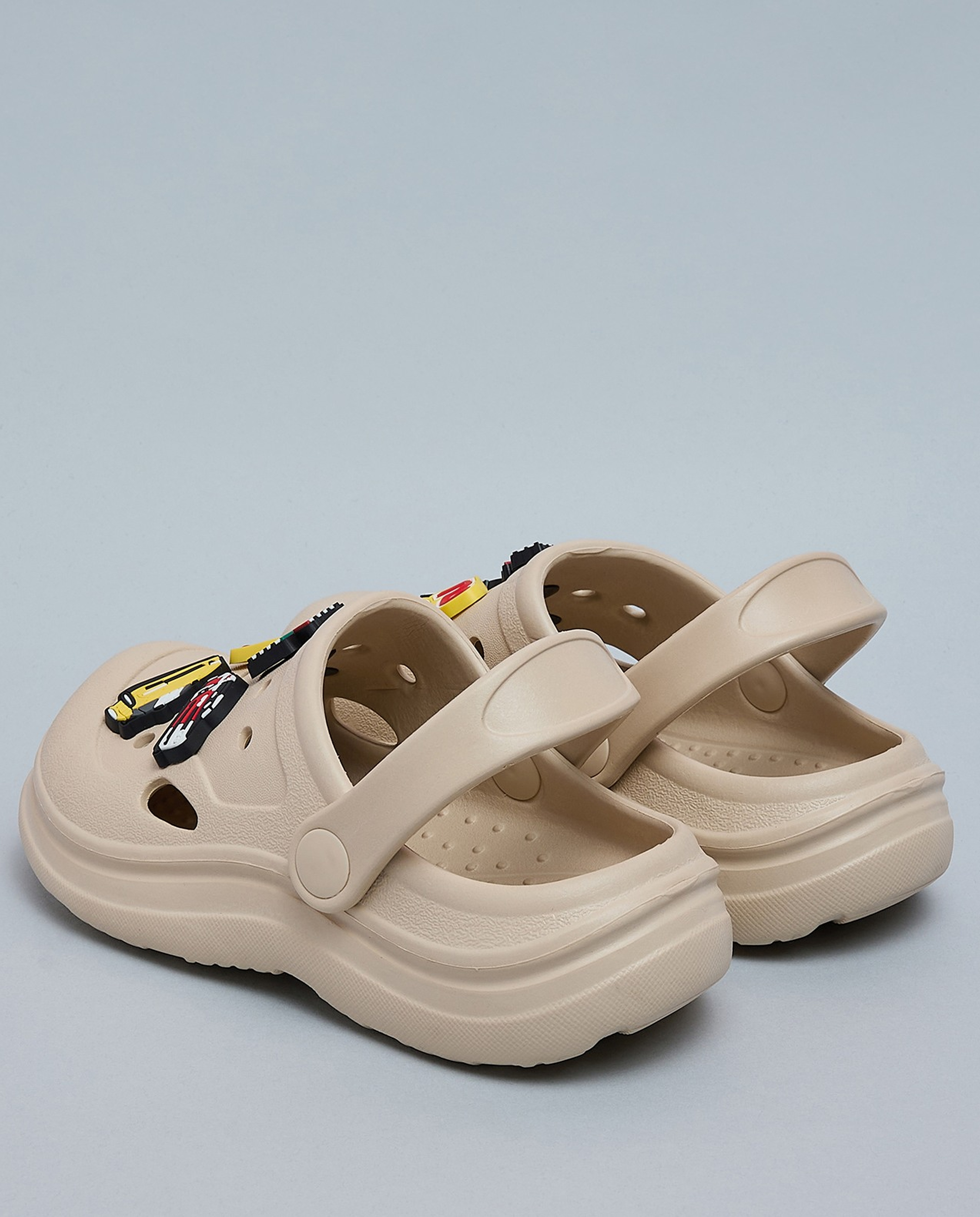 Charm Detail Slingback Clogs