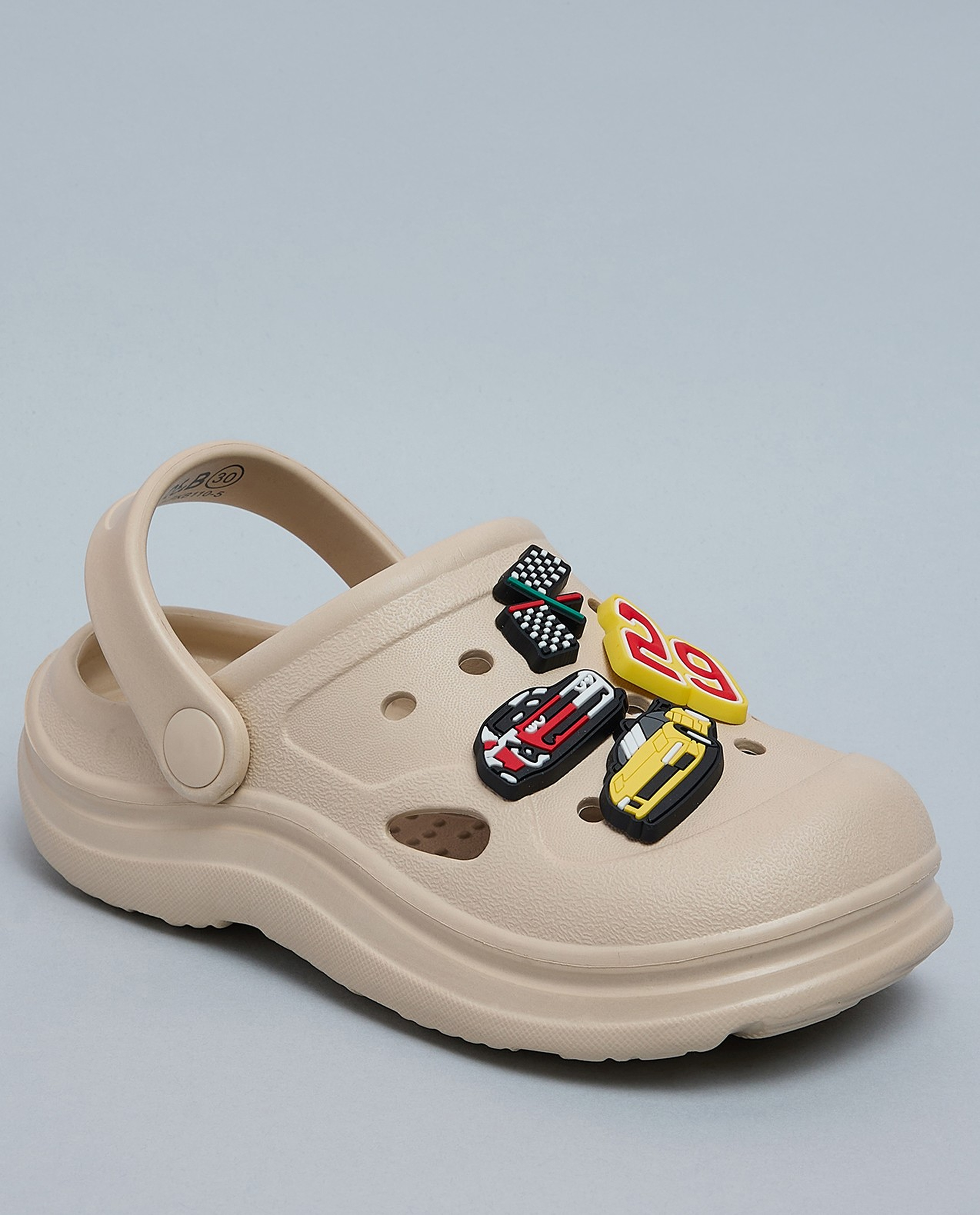 Charm Detail Slingback Clogs