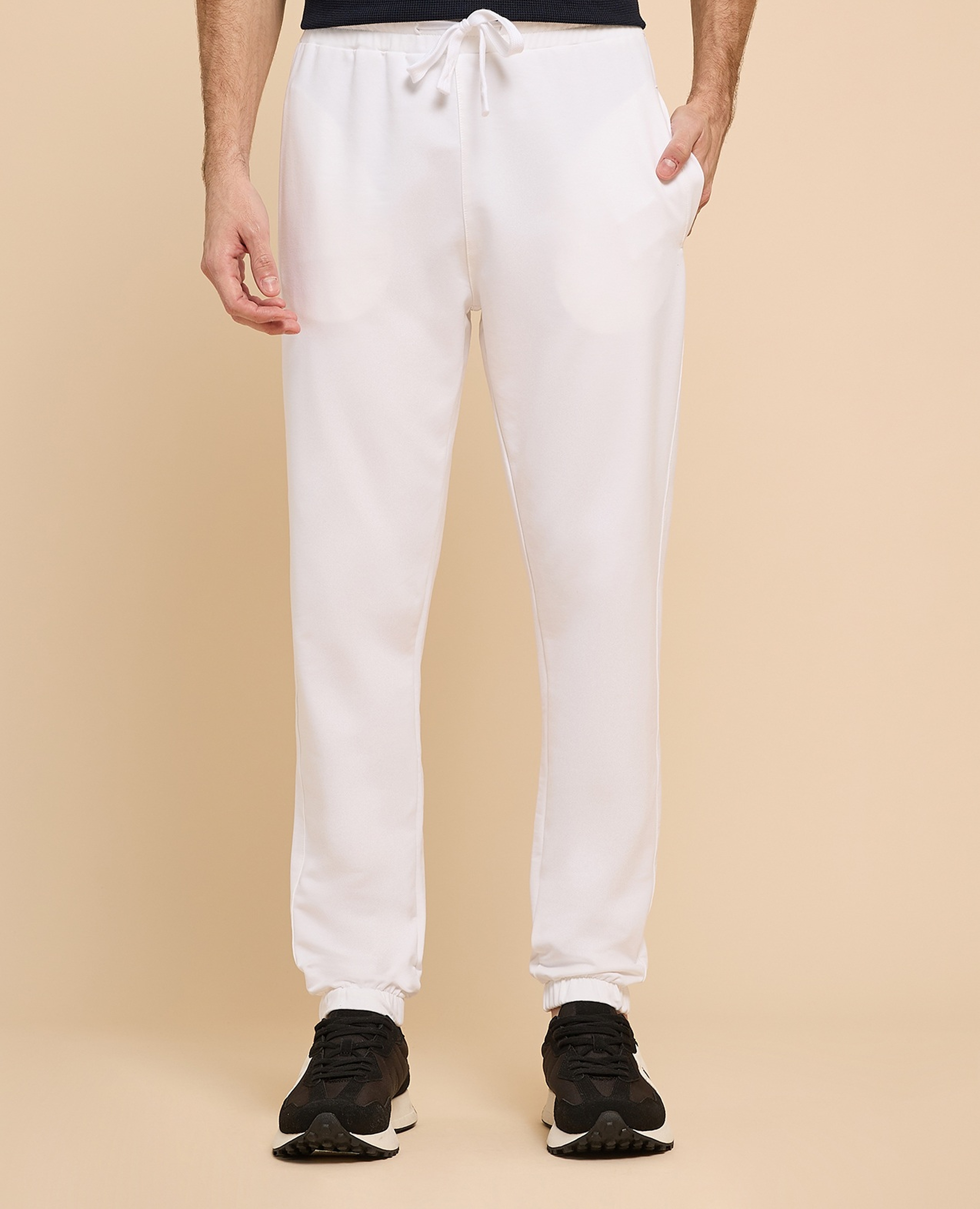 Solid Joggers with Drawstring Waist