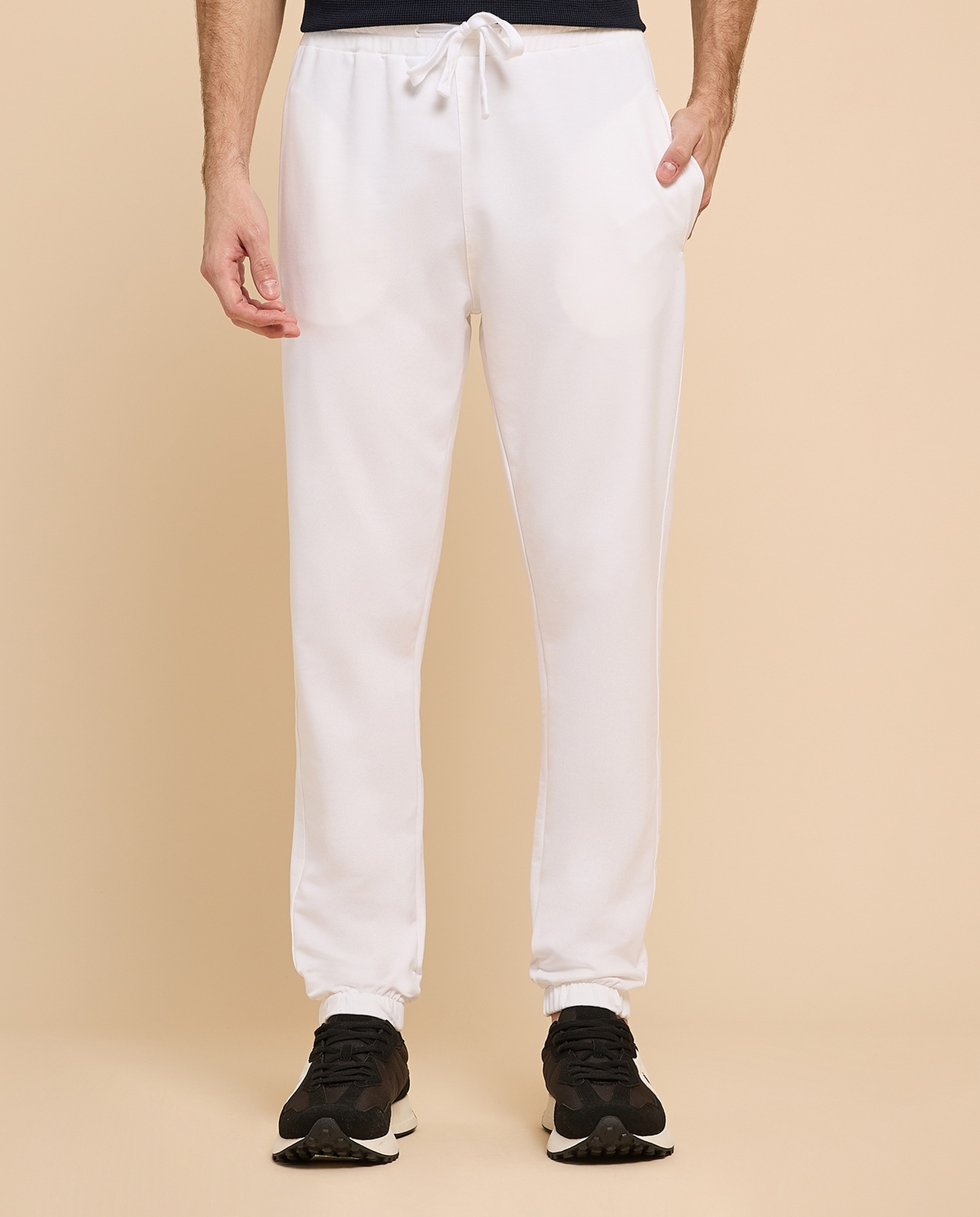 Solid Joggers with Drawstring Waist