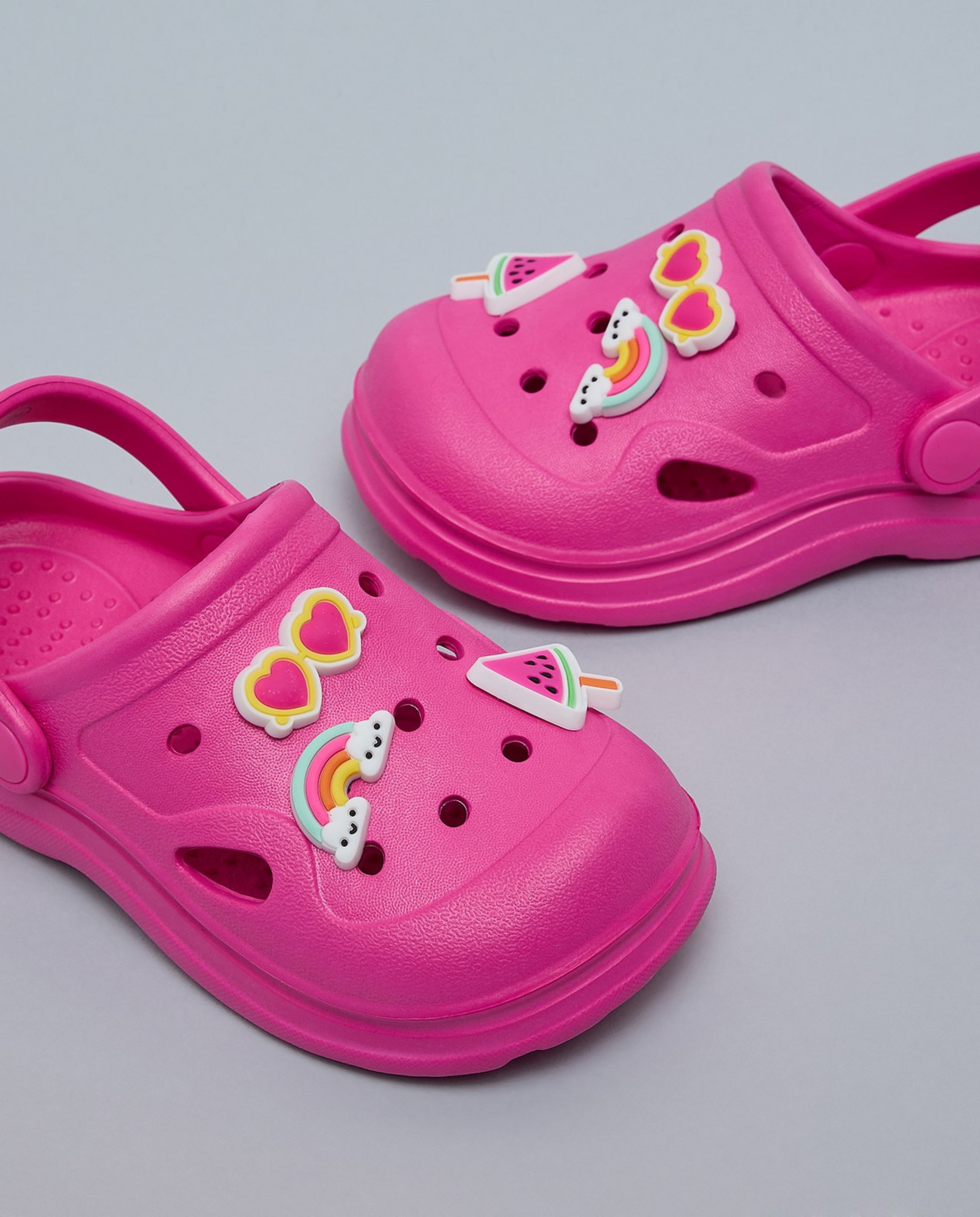 Charm Detail Slingback Clogs