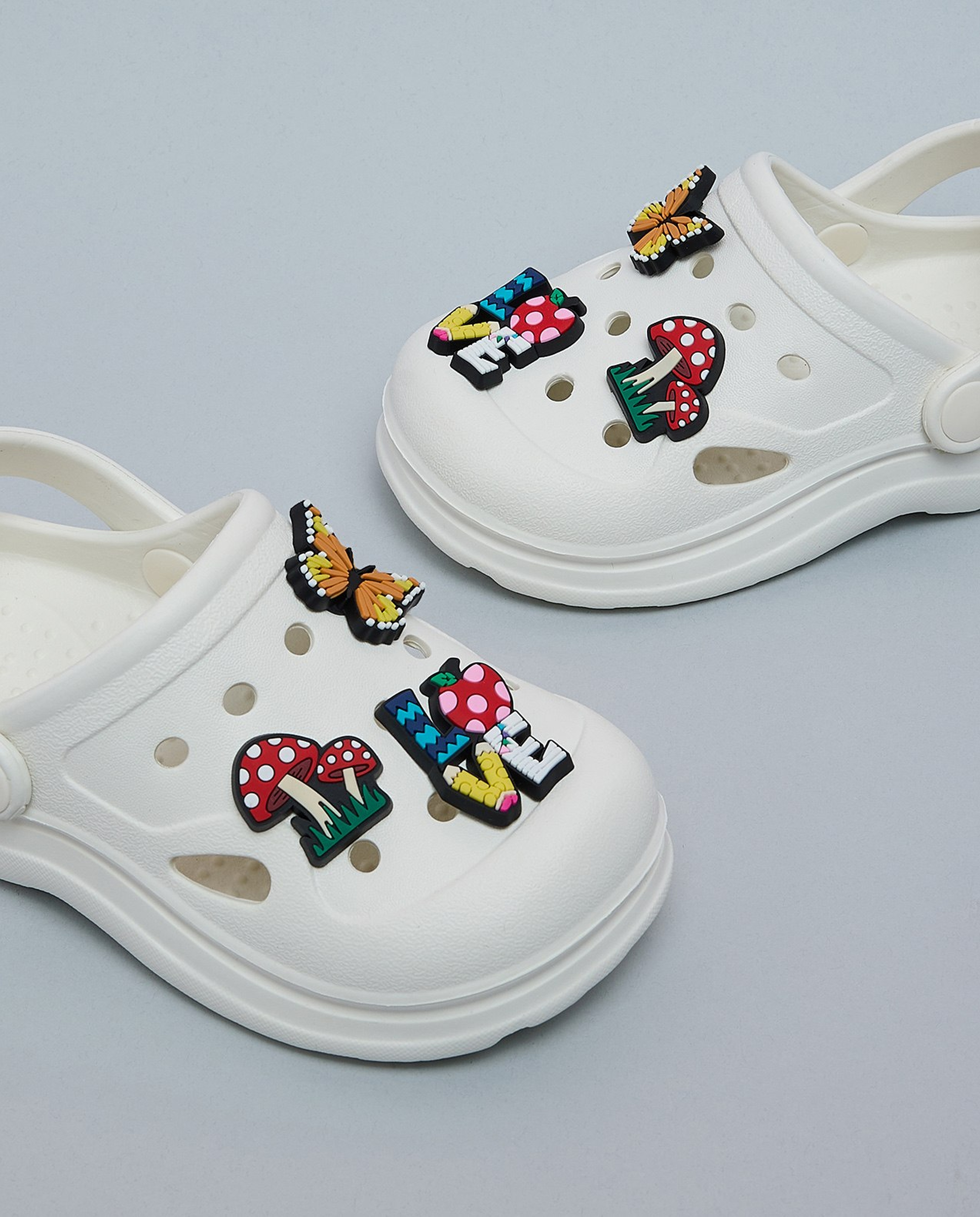 Charm Detail Slingback Clogs