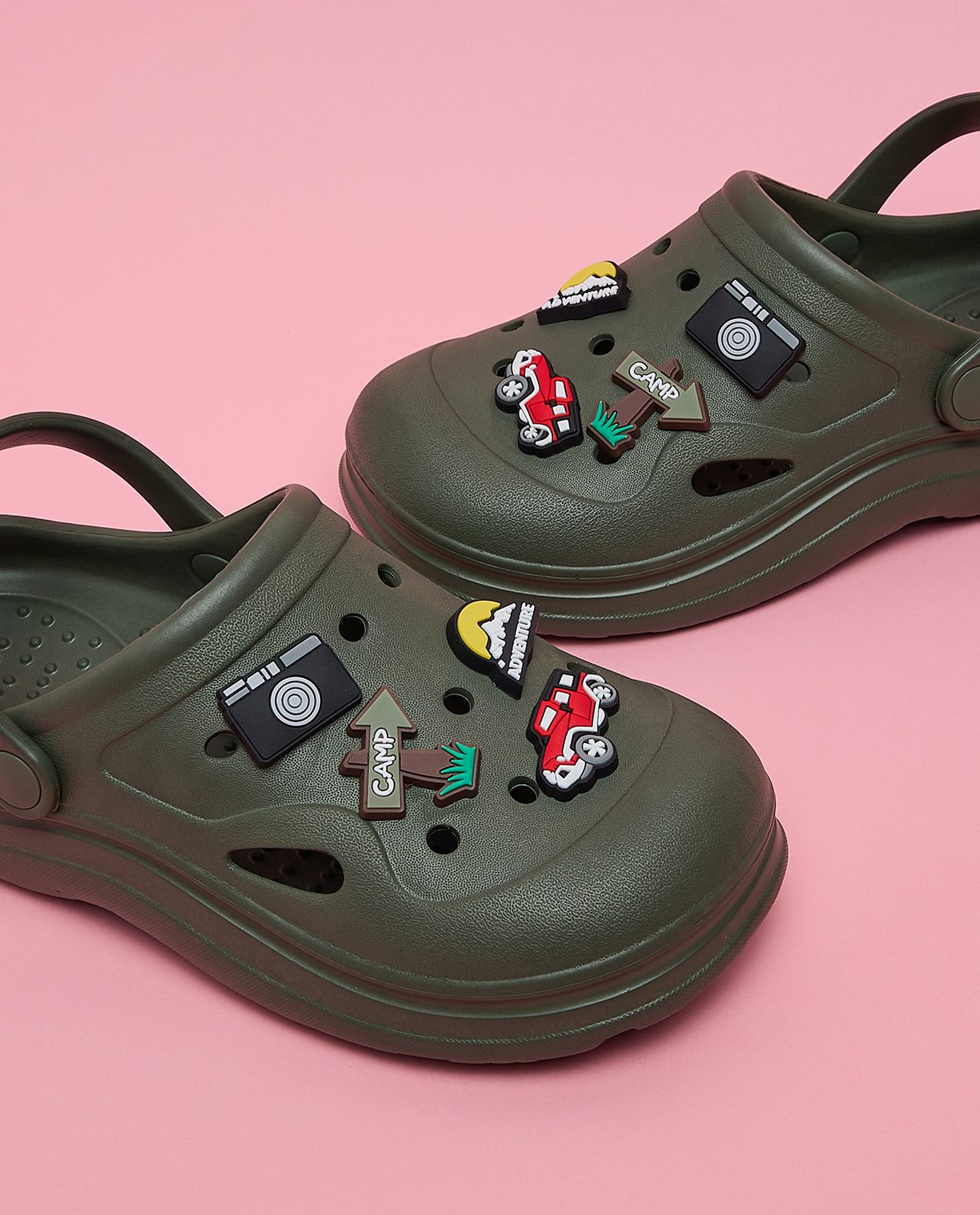 Charm Detail Slingback Clogs