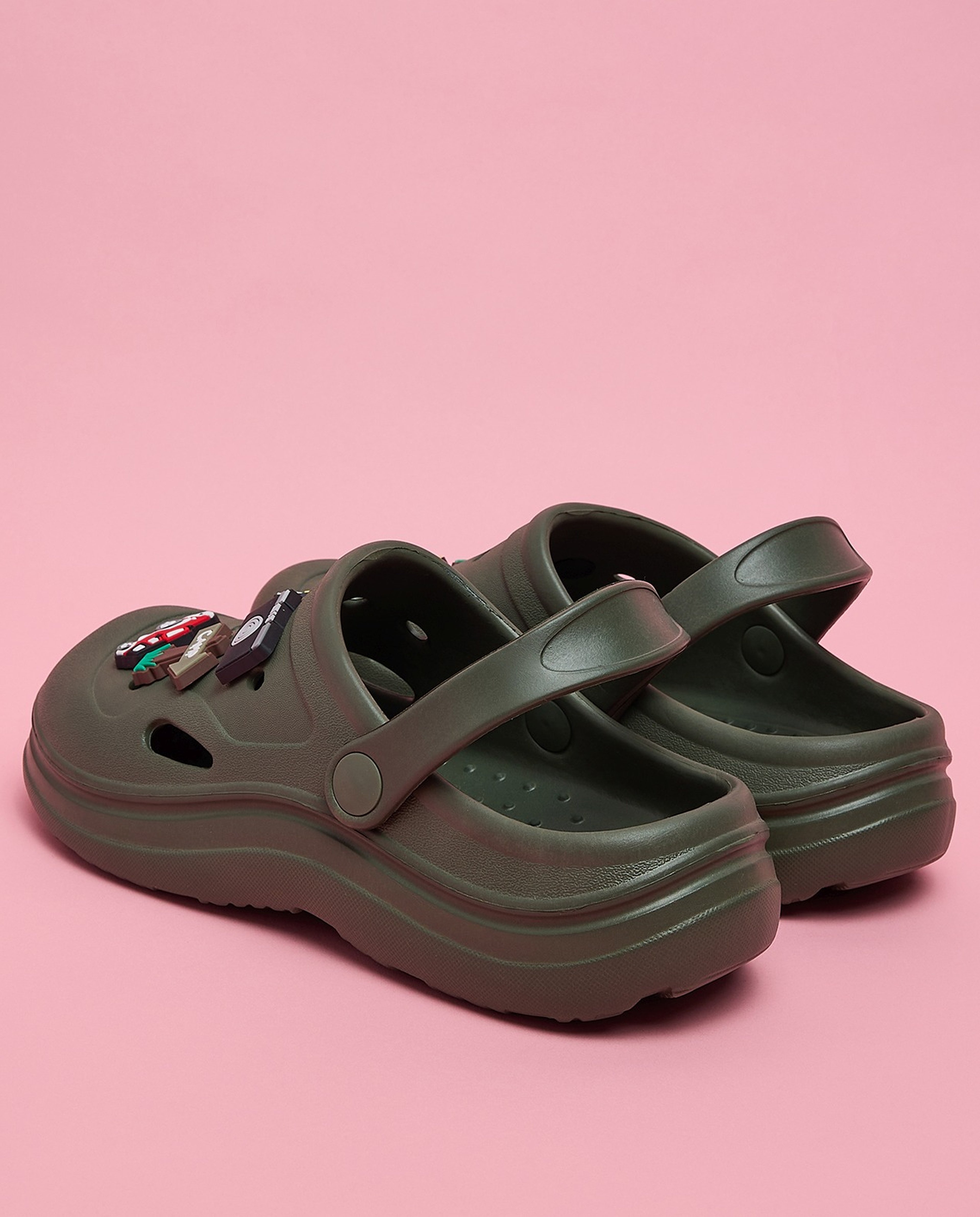 Charm Detail Slingback Clogs