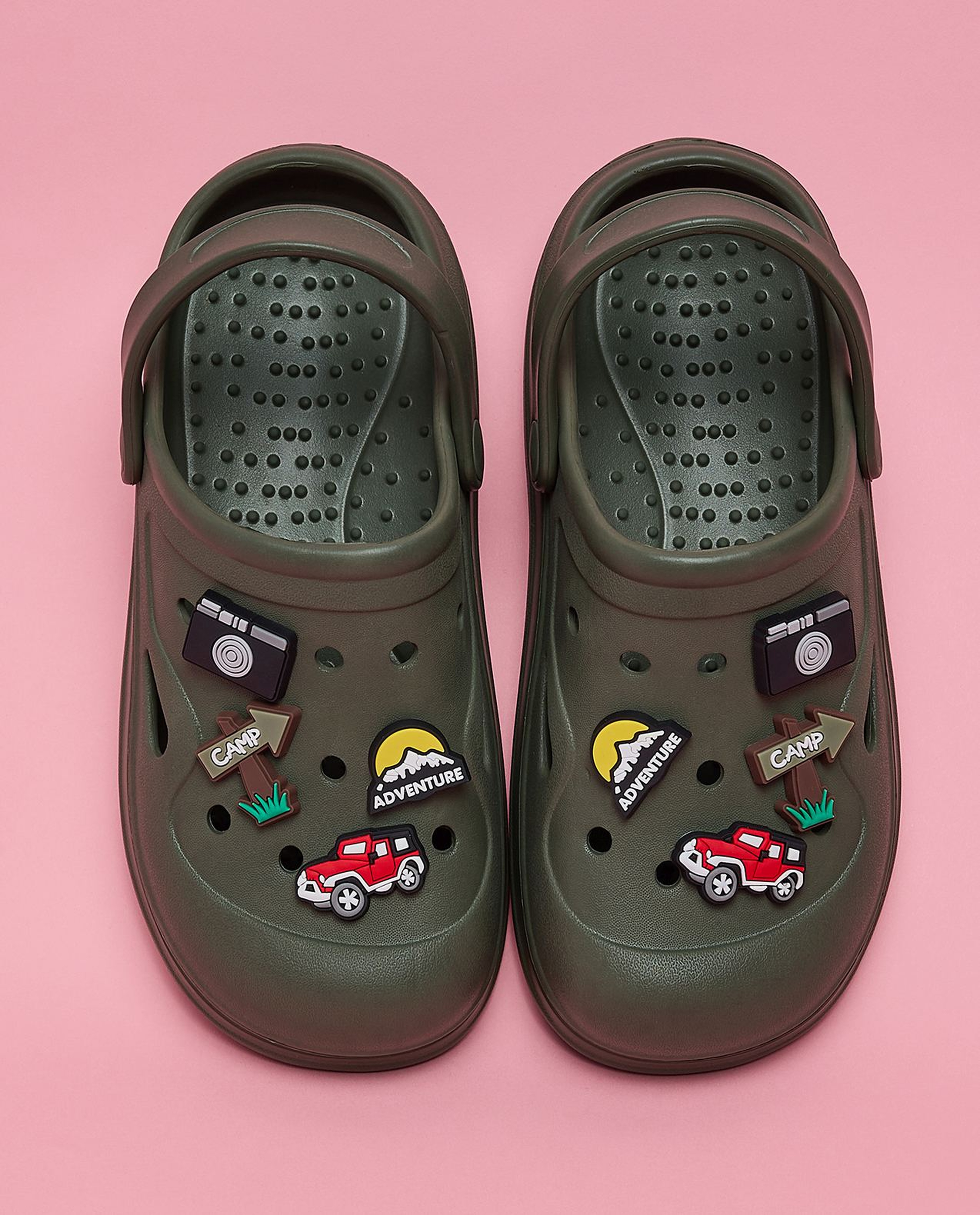 Charm Detail Slingback Clogs