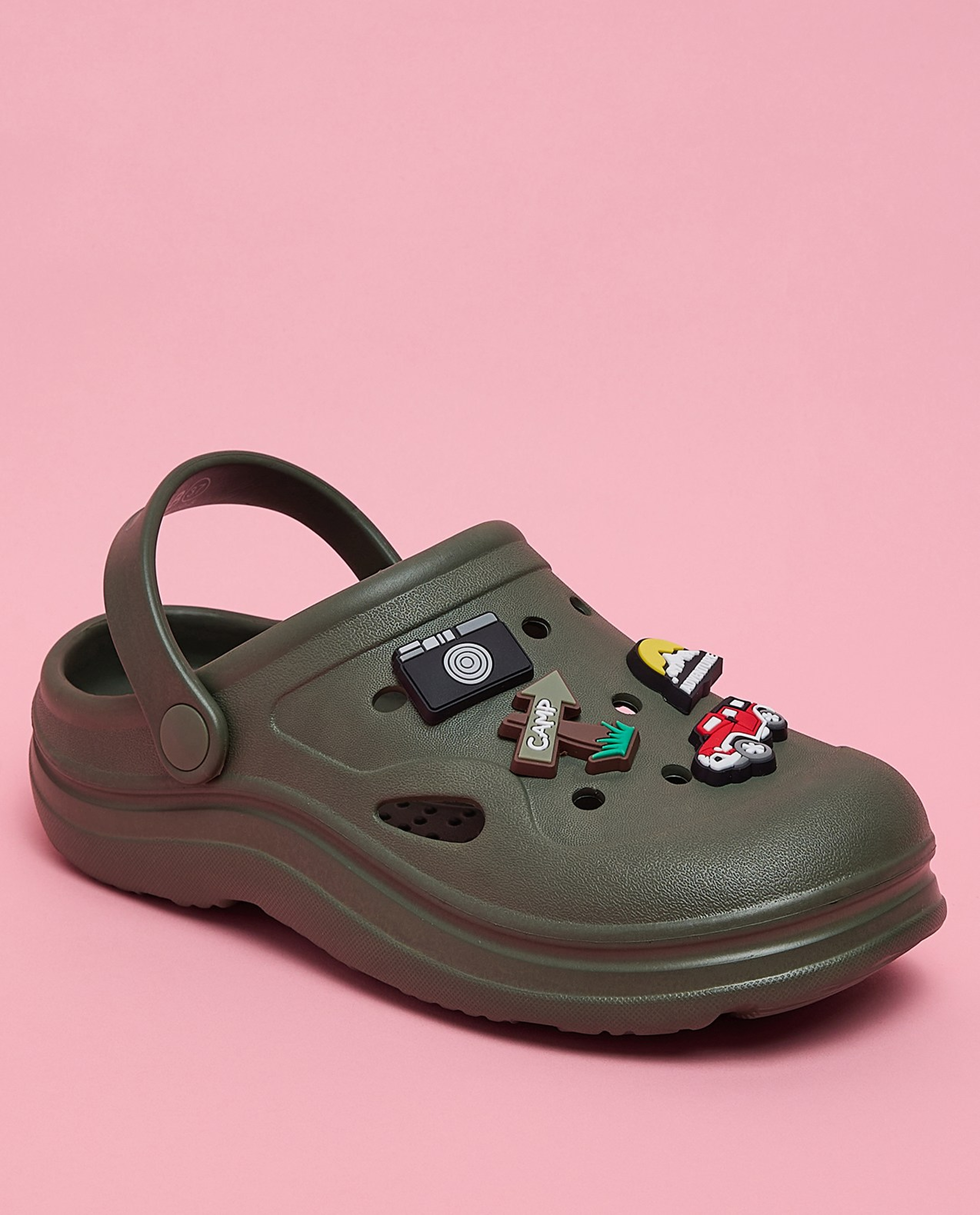 Charm Detail Slingback Clogs