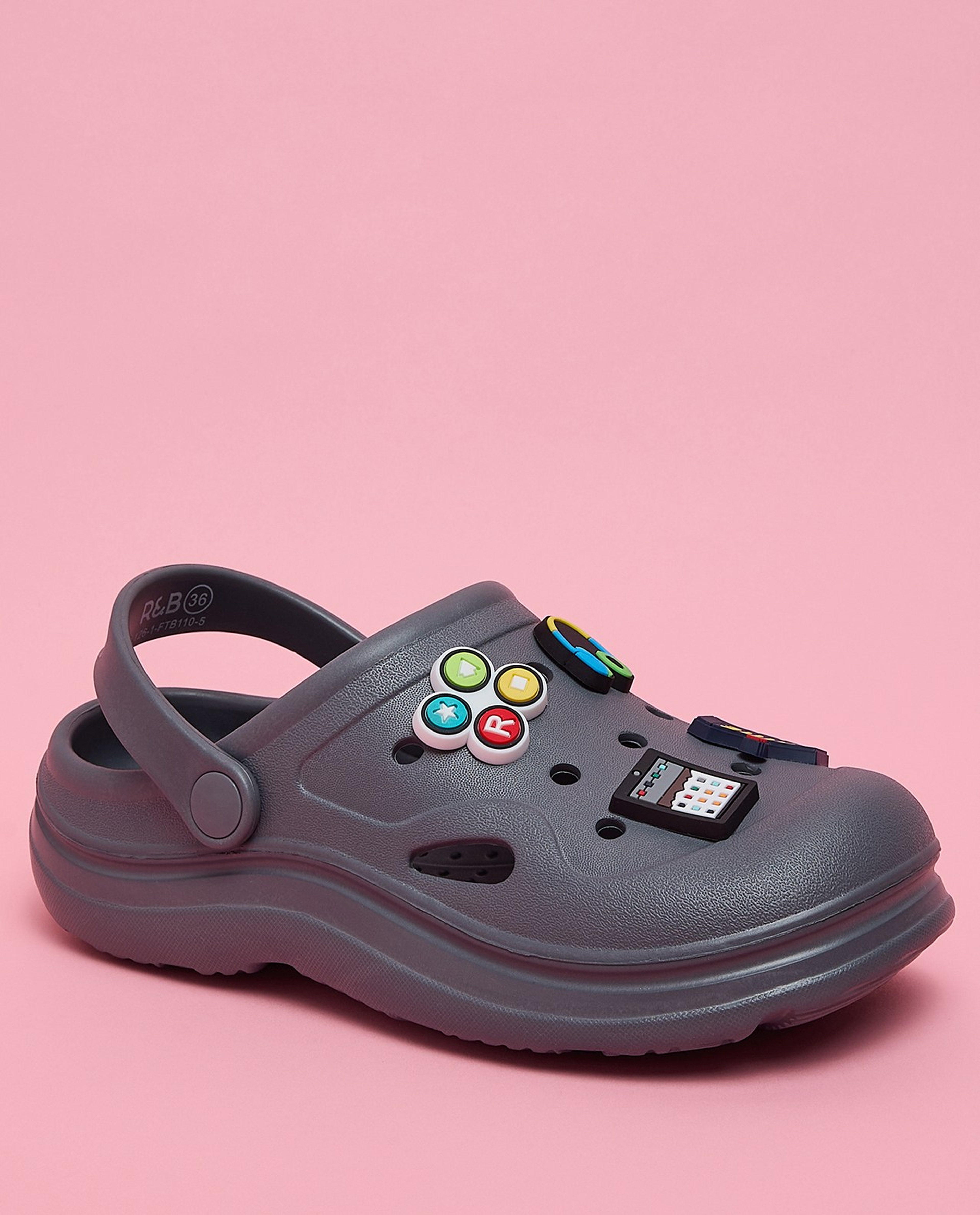 Charm Detail Slingback Clogs