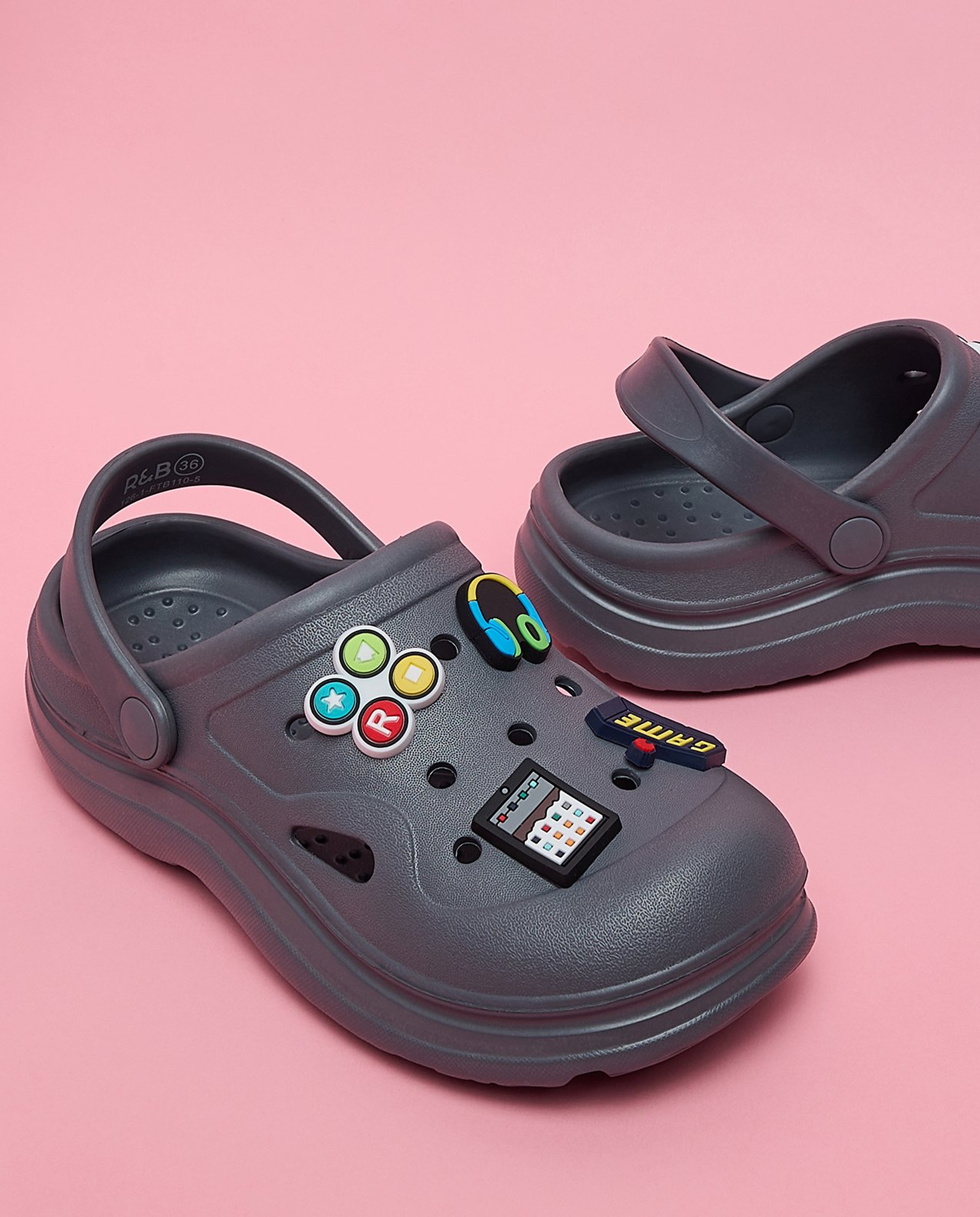 Charm Detail Slingback Clogs